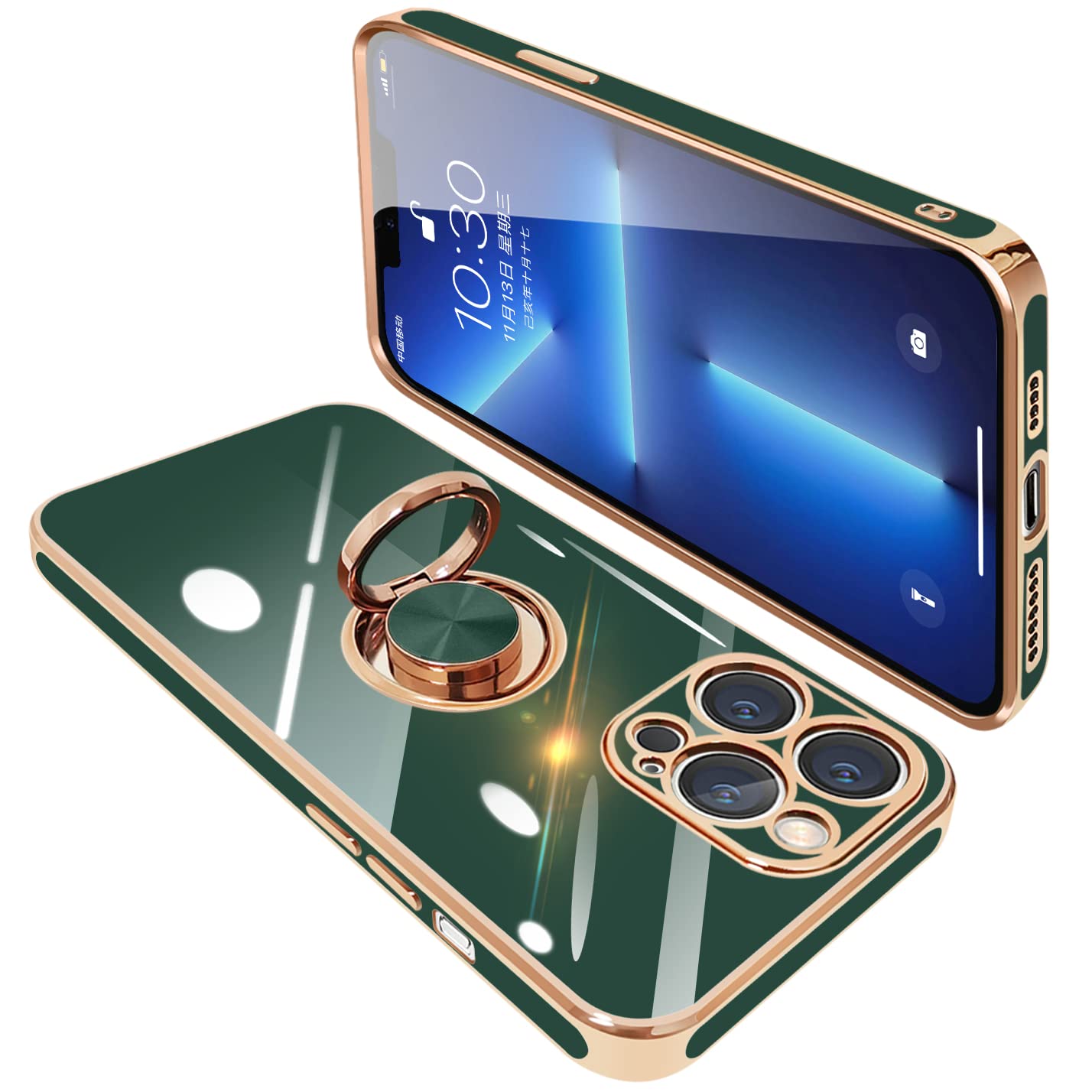 商品情報商品の説明主な仕様 【対応機種】iPhone13Pro（6.1インチ）用 リング付き ケース。ご希望の商品、カラー、対応機種を十分ご確認の上、ご注文頂きますようお願い申し上げます。（※注意事項: ワイヤレス充電対応不可）【リングの機能＆スタンド機能】360°回転可能リングホルダーです。片手で携帯を操作でき、滑り止め、落下などのことを防げます。リング.ホルダーの機能は携帯を横に放置できて、いつでもどこでも音楽、映画などの娯楽番組を思い切り楽しめます。【電気メッキフレーム】iPhone 13Pro バンパーコーティングは高度な電気メッキ技術を採用し、をよりゴージャスにします。色付きのエッジはあなたの 携帯電話 を他のものから際立たせます。【柔軟素材☆衝撃吸収】 ゴムやシリコンのように柔らかいTPU素材使用！！ iPhone13Pro 本体に完全フィットし、iPhone 13Pro 全体を包み込むデザイン。 大切な iPhone 13Proを落下時の衝撃や傷など、あらゆるダメージからしっかりと守ります。 カメラレンズ周りは、0.05mm高く設計されており、レンズを摩擦や傷から保護します。【精確的なデザイン】当商品がiPhone 13Pro相応の専用設計ですから、スマホとぴったりフィットします。ケースを付けても接続端子やイヤホン、サイド側ボタンなどスムーズに操作できます。