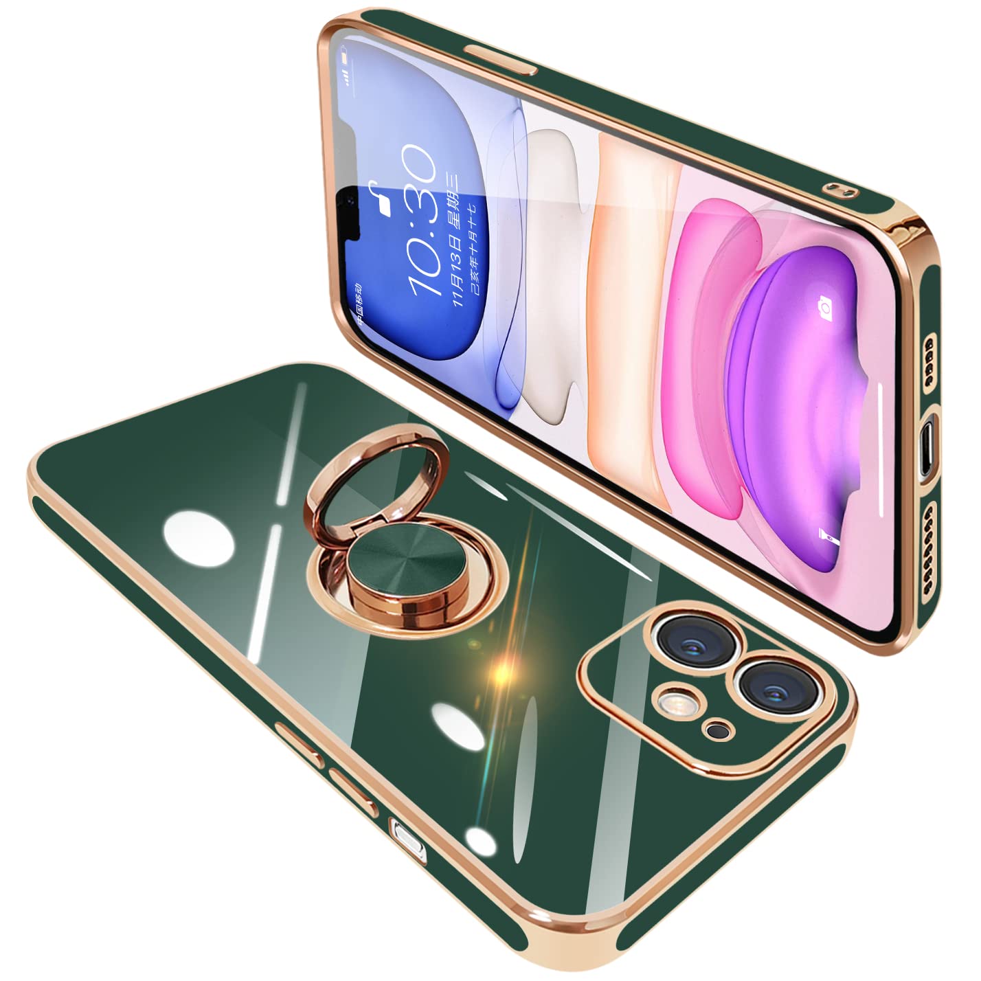 商品情報商品の説明主な仕様 【対応機種】iPhone11（6.1インチ）用 リング付き ケース。ご希望の商品、カラー、対応機種を十分ご確認の上、ご注文頂きますようお願い申し上げます。（※注意事項: ワイヤレス充電対応不可）【リングの機能＆スタンド機能】360°回転可能リングホルダーです。片手で携帯を操作でき、滑り止め、落下などのことを防げます。リング.ホルダーの機能は携帯を横に放置できて、いつでもどこでも音楽、映画などの娯楽番組を思い切り楽しめます。【電気メッキフレーム】iPhone 11 バンパーコーティングは高度な電気メッキ技術を採用し、をよりゴージャスにします。色付きのエッジはあなたの 携帯電話 を他のものから際立たせます。【柔軟素材☆衝撃吸収】 ゴムやシリコンのように柔らかいTPU素材使用！！ iPhone11 本体に完全フィットし、iPhone 11 全体を包み込むデザイン。 大切な iPhone 11を落下時の衝撃や傷など、あらゆるダメージからしっかりと守ります。 カメラレンズ周りは、0.05mm高く設計されており、レンズを摩擦や傷から保護します。【精確的なデザイン】当商品がiPhone 11相応の専用設計ですから、スマホとぴったりフィットします。ケースを付けても接続端子やイヤホン、サイド側ボタンなどスムーズに操作できます。