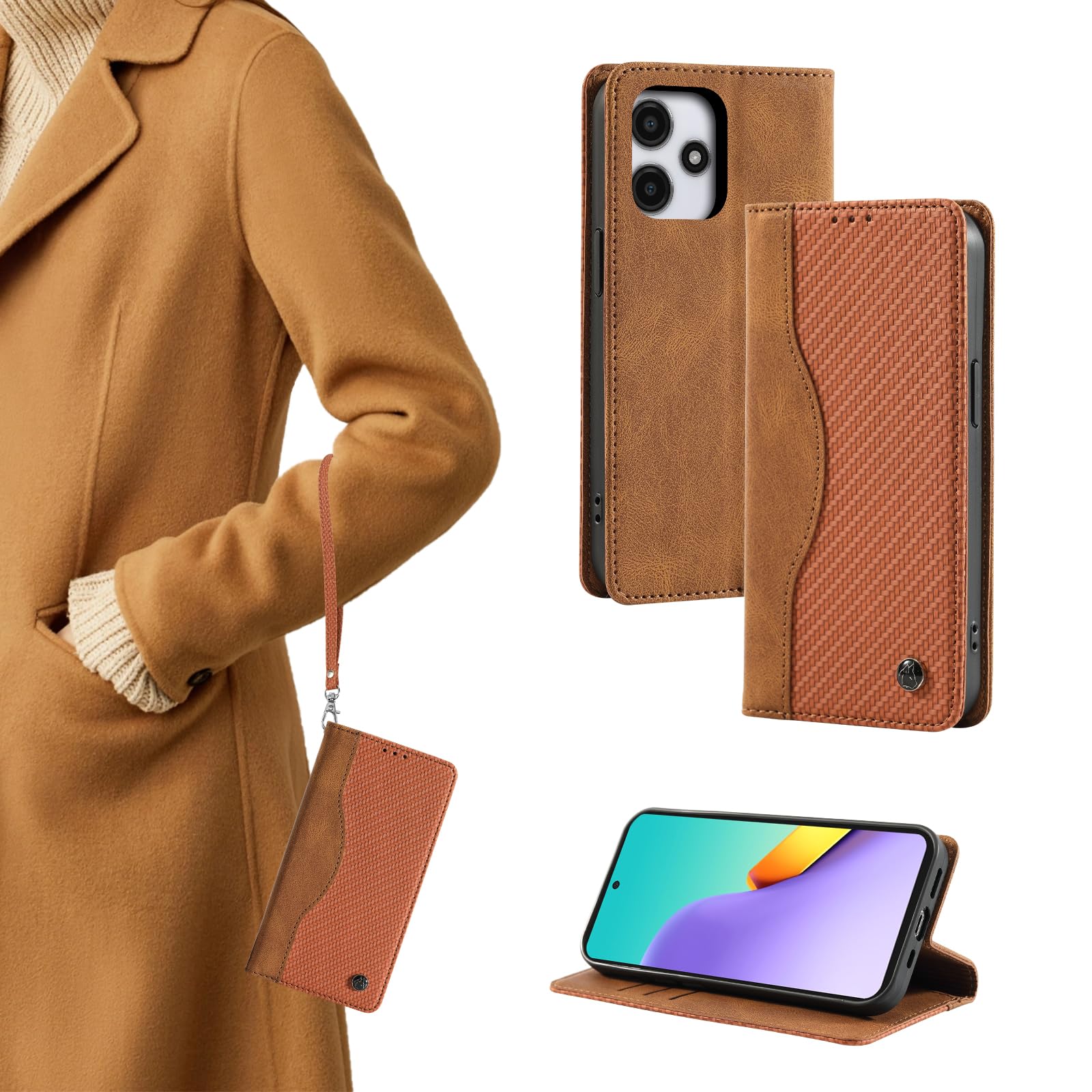 【送料無料】QANKISIS redmi 12 5g ケース 肌触り良い レドミ12 5g スマホケース カード収納 xiaomi redmi 12 5g ケース 織り模様 redmi12 5g ケース 擦り傷防止 レッドミー12 5g ケース 全面保護 redmi 12 5g カバー xiaomi redmi 12 ケース redmi 12 5g xig03 ケースー