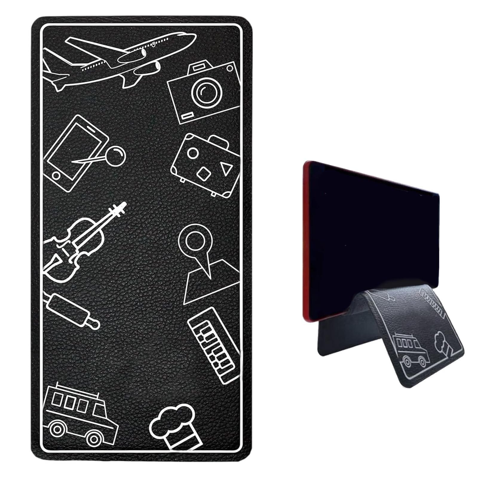 【送料無料】TerraShine 携帯電話ホルダー スマホ立て 多機能ホルダー スマホスタンド 自由に折り曲げられる 変形自在 角度自由 幅調整可能 持ち運び タブレット 携帯電話 旅行 機内 車内 (ブラック)