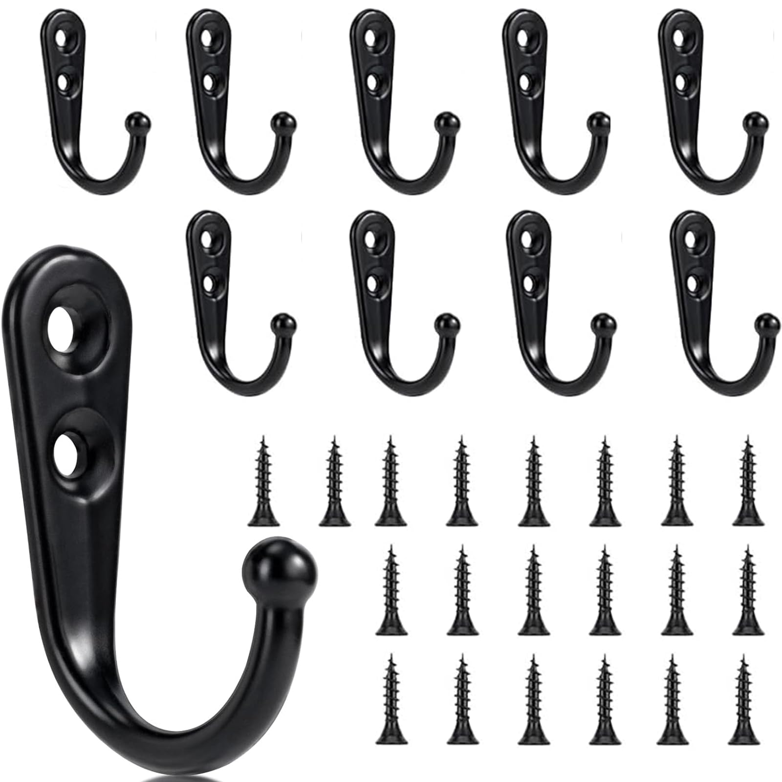 【送料無料】TerraShine 壁掛けフック 10個 ウォールフック ネジフック付き 帽子フ ック ...