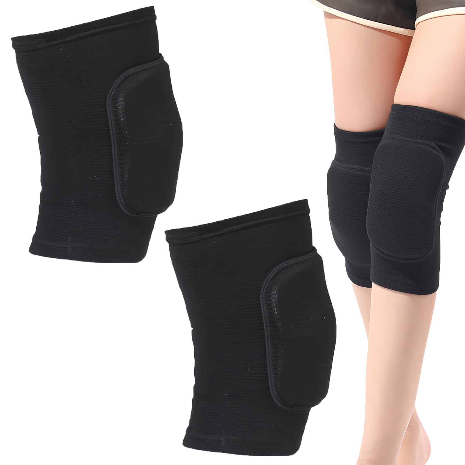【送料無料】Deiboun 膝当て 膝パッド 膝サポーター スポーツ（2個入り）膝当てパッド 作業用 吸汗 速乾 男女兼用 衝撃吸収 ダンス 登山 野球 バスケなど通用 左右兼用 サポーター 膝 (ブラック, M)