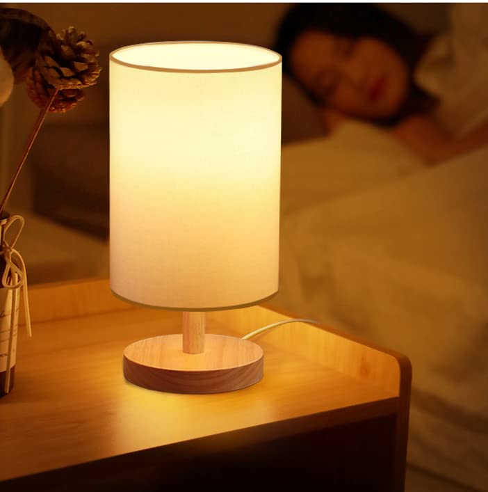 【送料無料】Absdefen 和風 テーブルランプ ベッドサイドランプ ベッドサイドライト ファブリックシェード 屋内照明 ルームランプ ナイトライト 卓上スタンド 授乳灯 読書灯 常夜灯 雰囲気 装飾 省エネ 長寿命 LED光源 暖かい光 (F)