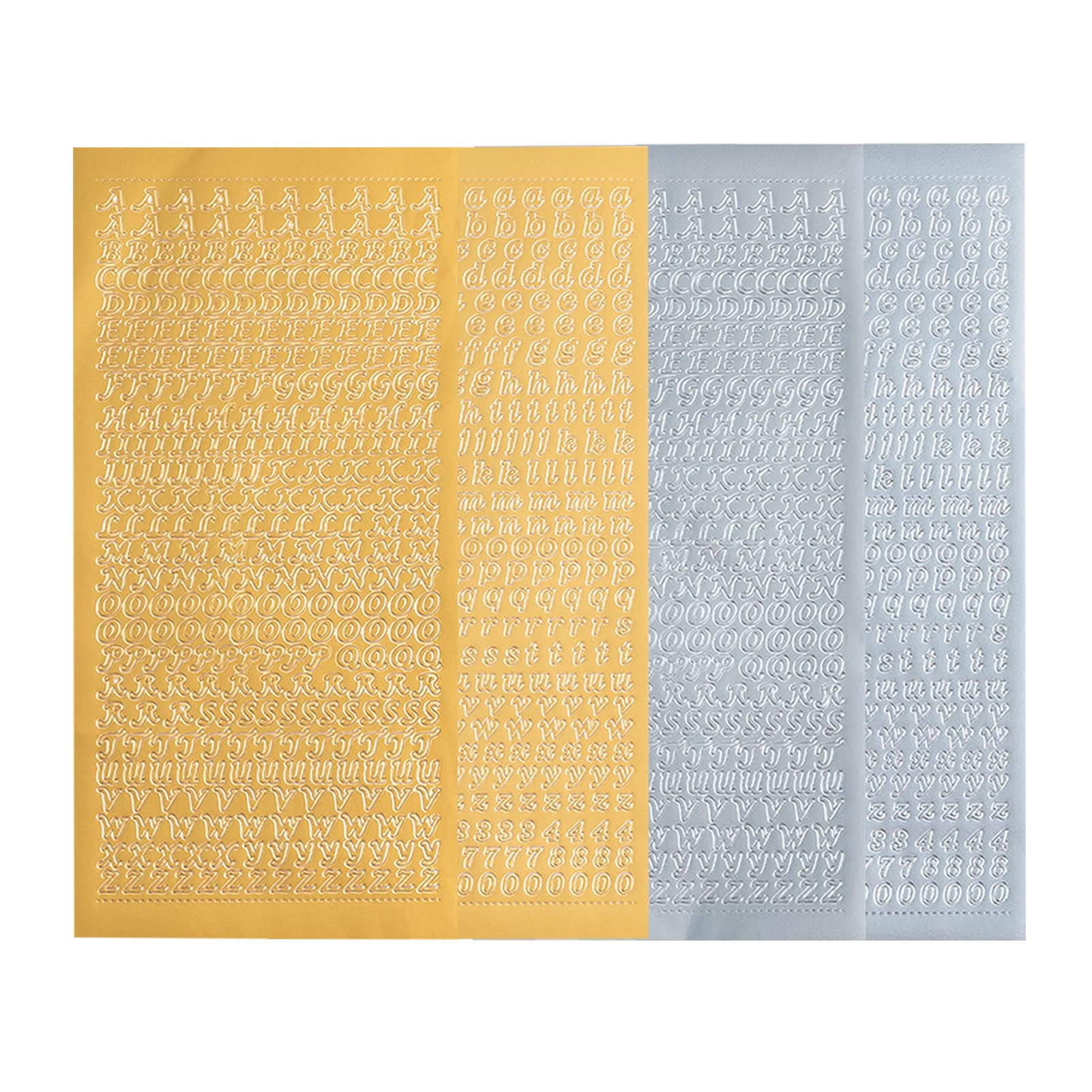 【送料無料】WIICOYK アルファベットシール ステッカーセット オシャレ 金箔、箔押し 大文字/小文字/数字 ステッカー シール ラベル PVC防水 手帳 ポラロイド 写真 アイドル写真の装飾に使える DIY コラージュ素材 (金)