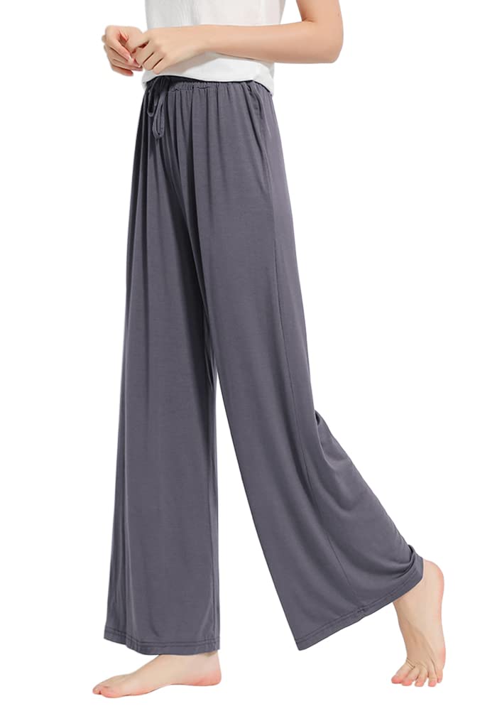 【送料無料】[Euyqs] パジャマボトムス 肌に優しい 吸汗 通気 ストレート ルームウェア セミワイドシルエット ダンス ジム 部屋着(L, バーントシェンナー)