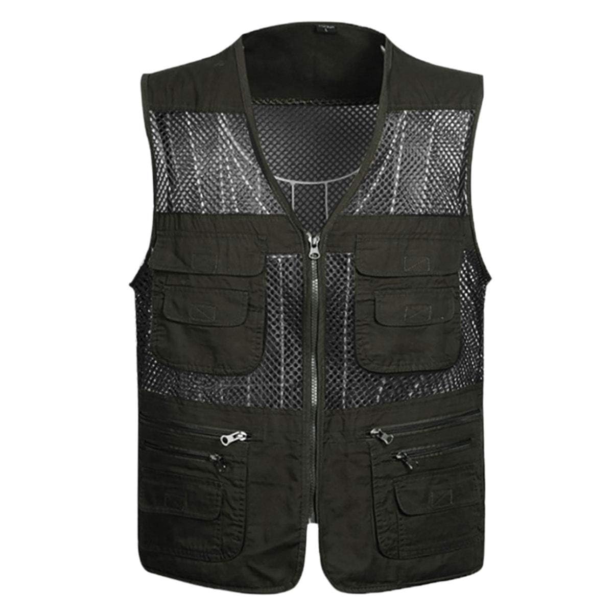 【送料無料】[AOWOFS] メッシュベスト メンズ 釣りベスト カメラマンベスト 多ポケット 作業用ベスト メンズ秋用 撮影 フィッシング 多機能 通気 速乾 防紫外線 アウトドア