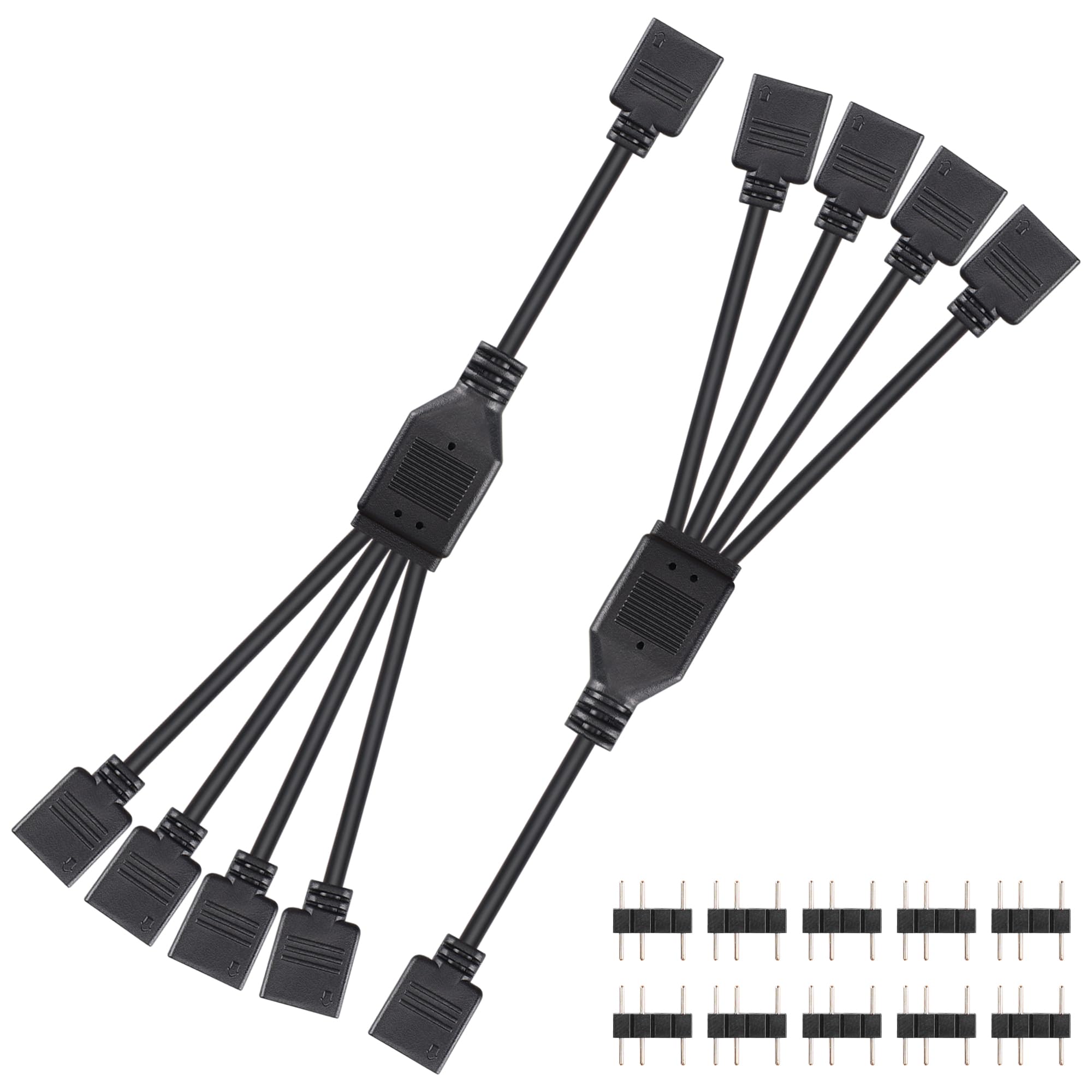 【送料無料】CERRXIAN 2PCS 5V 3PIN ARGBスプリッターケーブル 1対4 5V 3ピン・アドレス可能（オスピン..