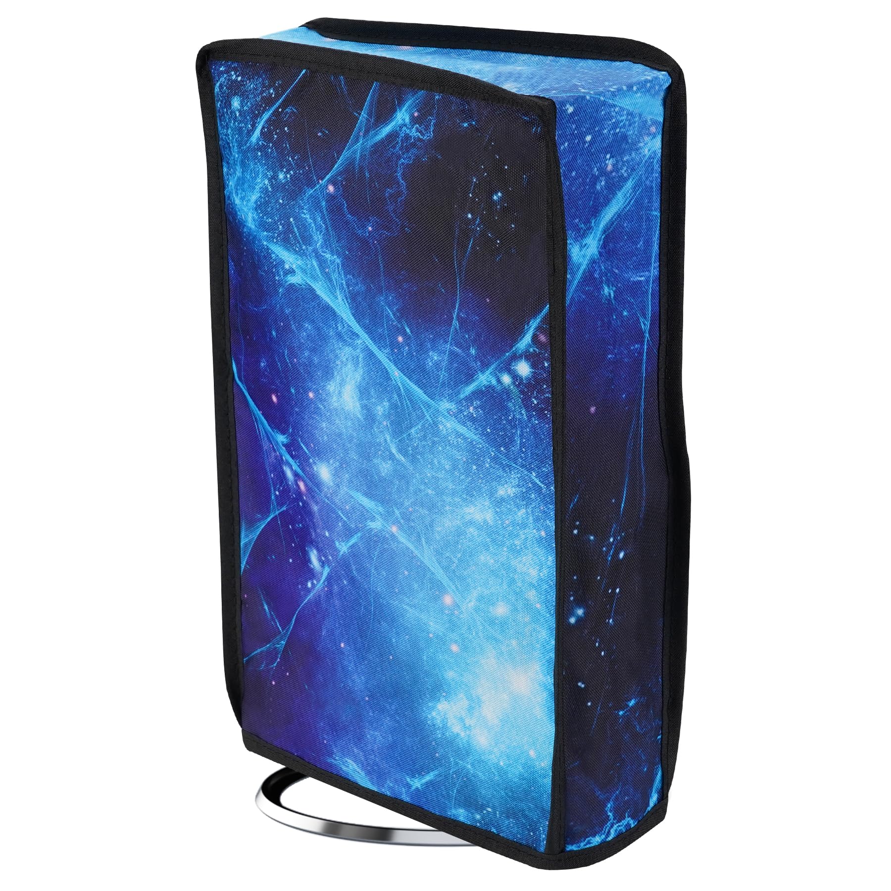 【送料無料】PlayVital 新型バージョンps5 Slimディスクバージョンに対応用ダストカバー（縦式）パタンデザイン、ps5 Slim Discバージョンコンソールに対応用ナイロン製ダストカバー【ブルーネビュラ】