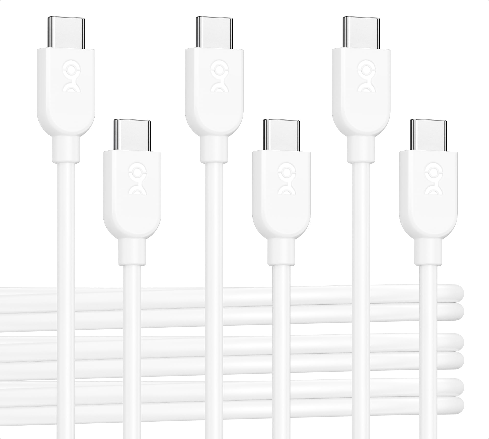 【送料無料】Cable Matters 3 本セット 超柔軟 短い USB-C 充電ケーブル 0.3m、60W USB タイプ C ケーブル、Apple CarPlay/Android Auto 対応、iPhone 15/15 Pro/15 Plus/15 Pro Max/Galaxy S23 対応 - ホワイト