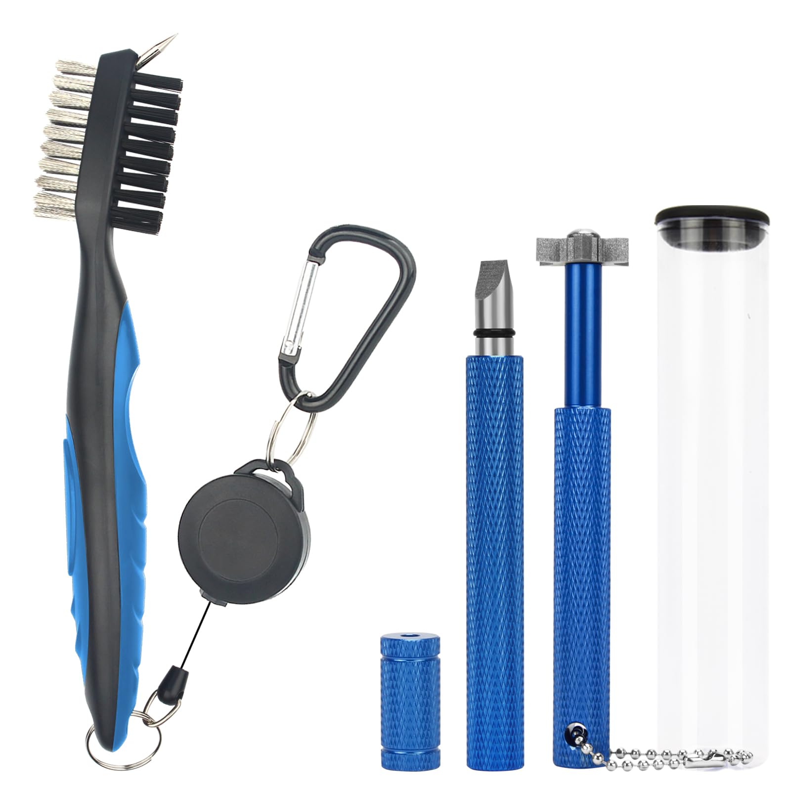【送料無料】Aroidful ゴルフクリーニングセット ゴルフクラブブラシ アイアン溝削り ウェッジ溝削り アイアンブラシ ゴルフクラブ お手入れ メンテナンス用品 軽量 携帯便利 清潔用 器具