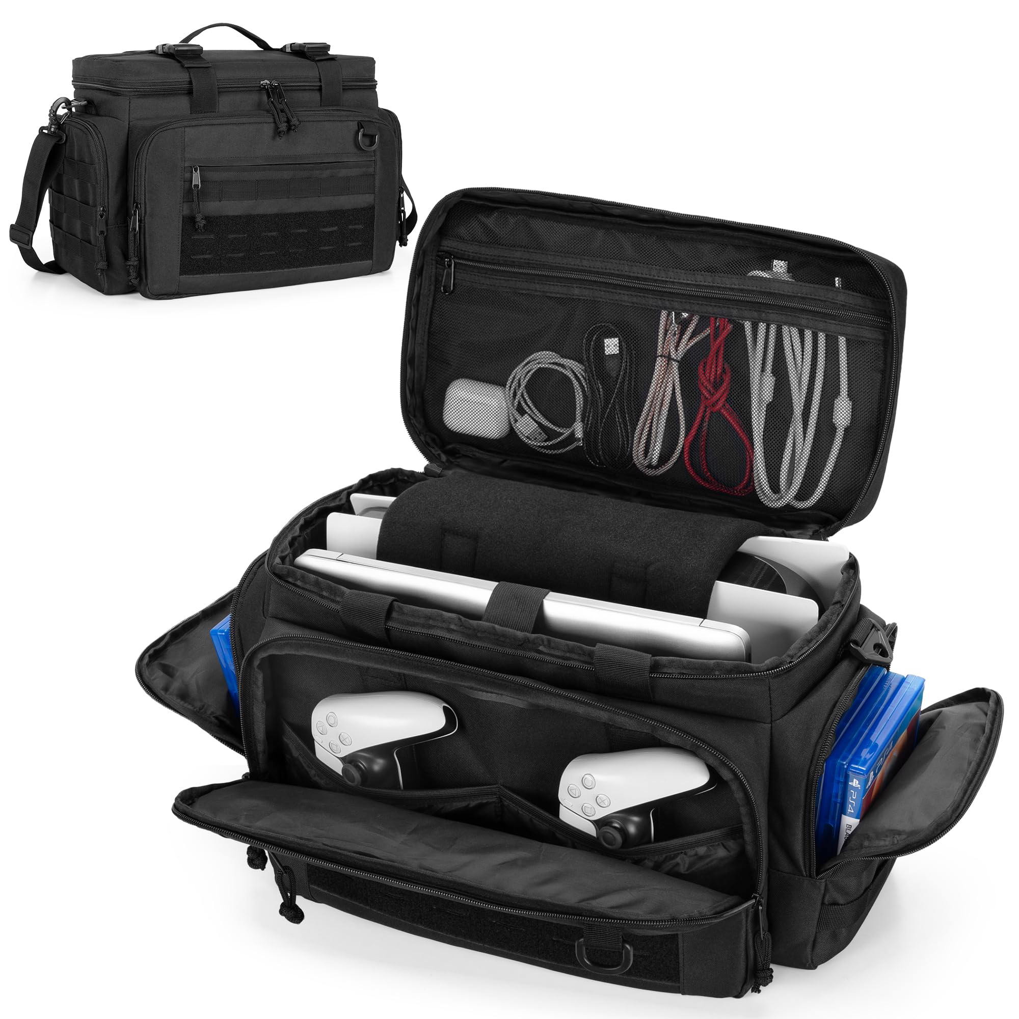 【送料無料】Trunab PS5 用収納バッグ PS5 Slim用 持ち運びケース ps5用 新型保護ケース コントローラーやディスク収納可能 ps5用ケース ...