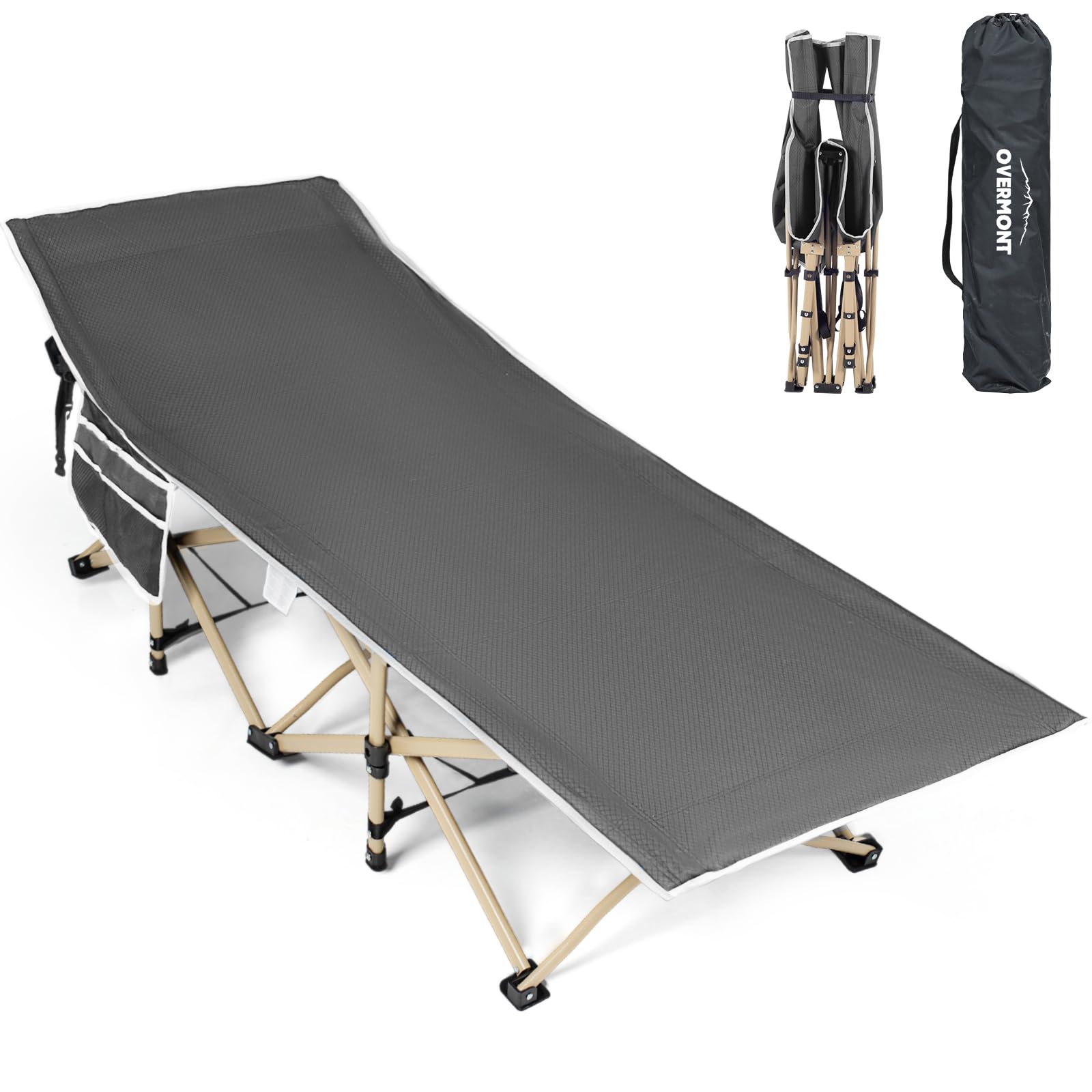 【送料無料】Overmont アウトドアコット 耐荷重250kg 71cmワイド 2400D高密度 折りたたみベッド キャン..