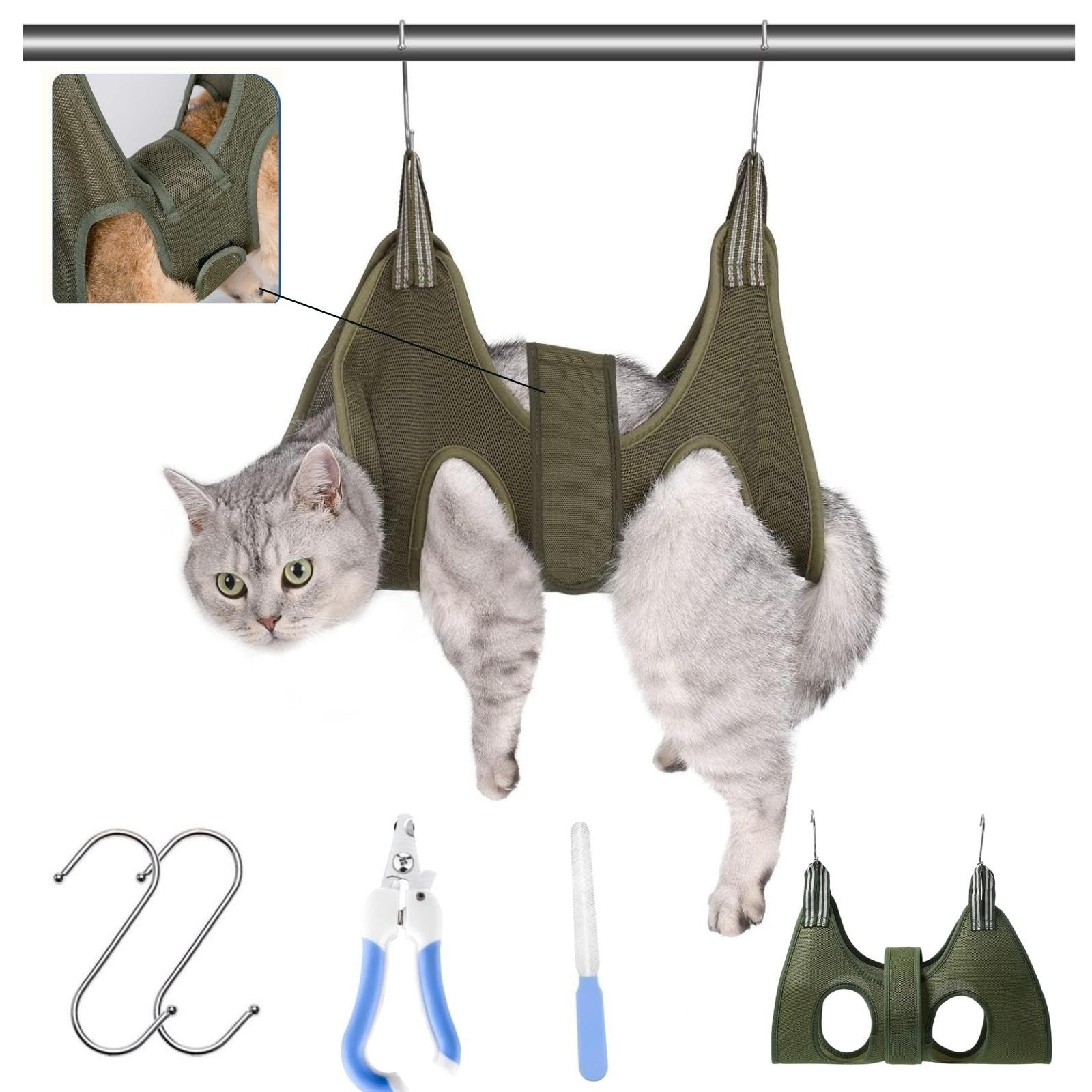 【送料無料】[Senteria] 犬 猫グルーミングハンモック ヘルパー マジックシール付き 子 犬 猫 ハンモッ..