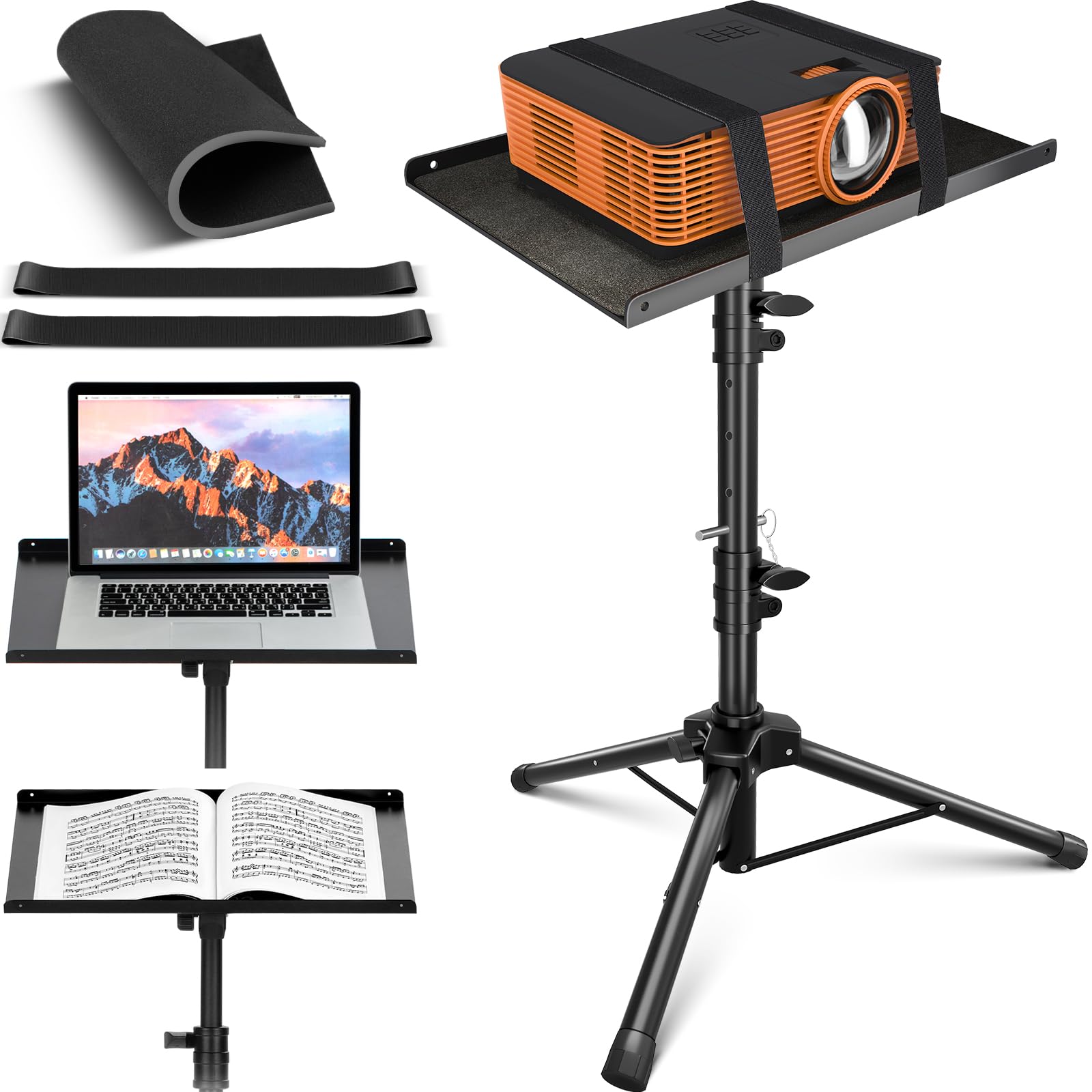 【送料無料】CAHAYA プロジェクター台 プロジェクタースタンド 滑り止めベルト付き 滑り止めクッション..