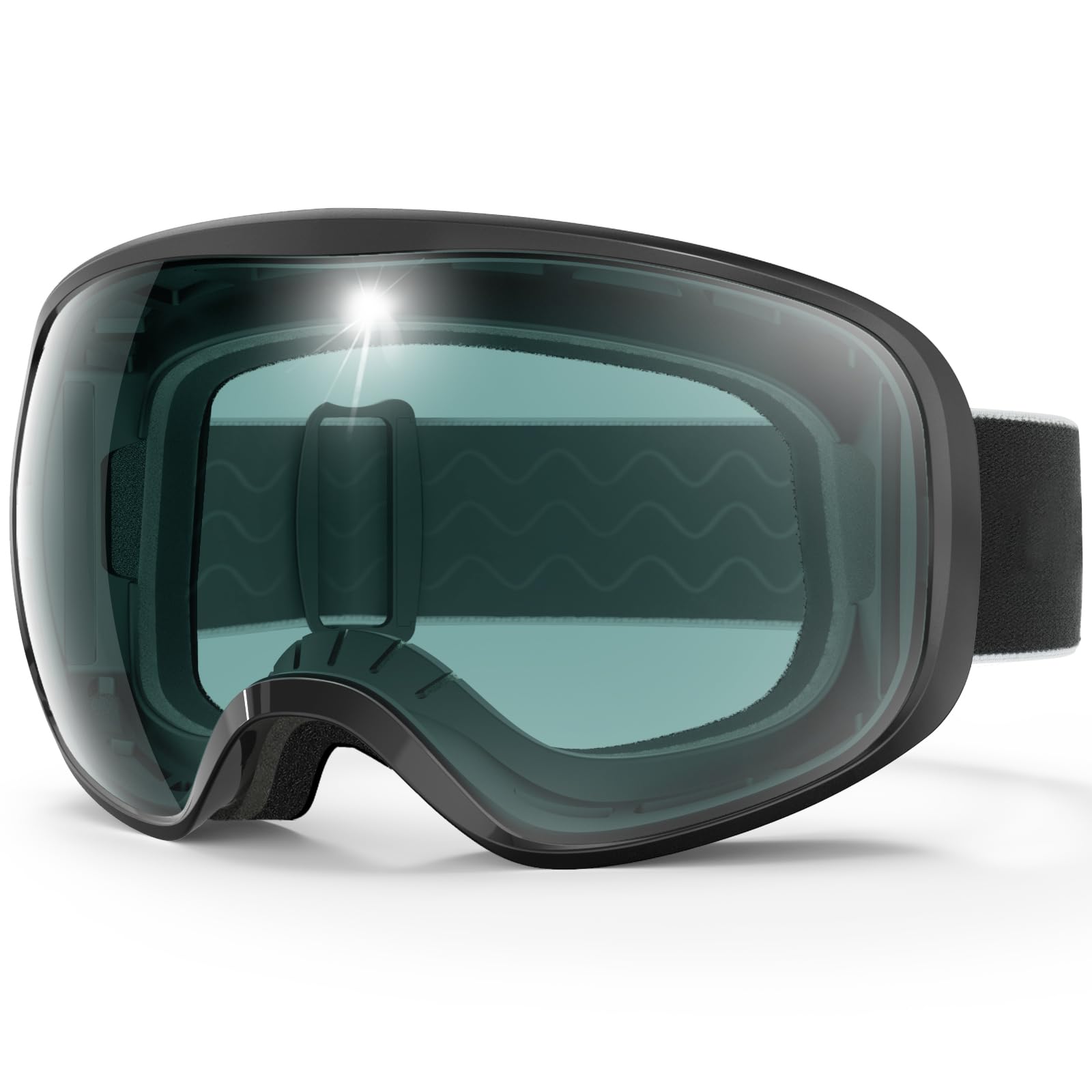 【送料無料】[RIOROO] スキーゴーグル スノーボードゴーグル OTGメガネ対応 広視野 球面レンズ 100% UV..