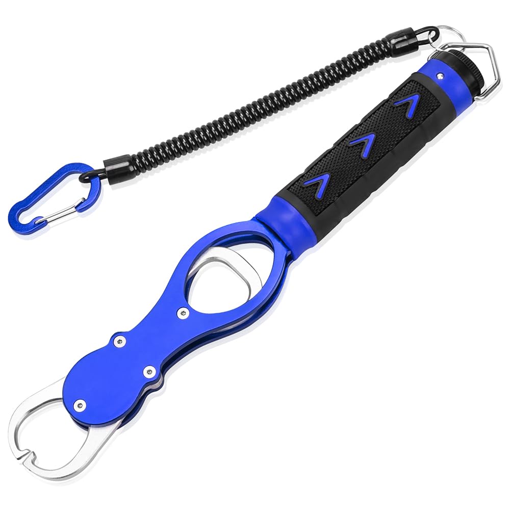 【送料無料】SINTYAN フィッシュグリップ 魚掴み器 計量機能付き 最大荷重30kg 360度水平回転式握り 滑..