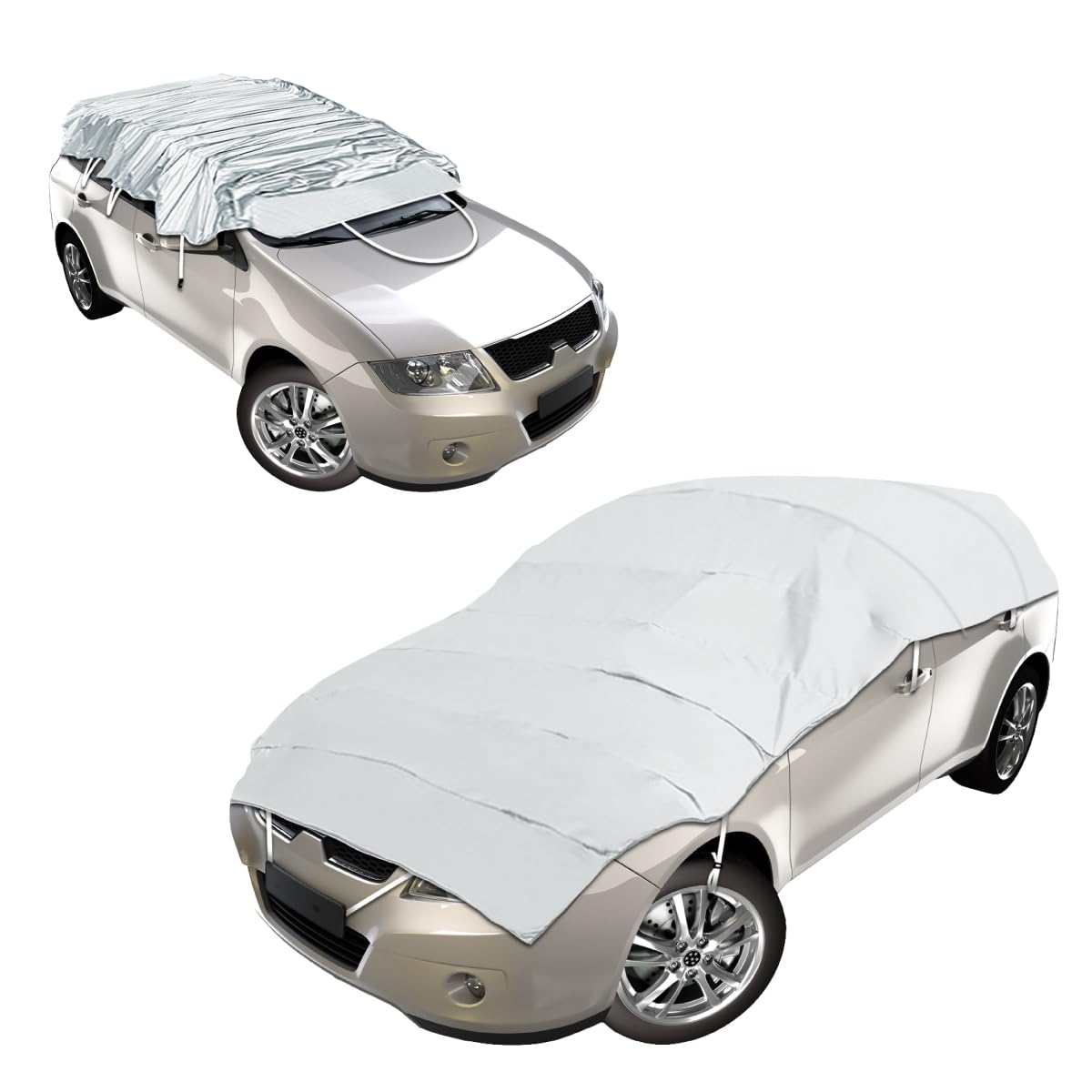 【送料無料】[Hope Retailer] 車用カバー 自動伸縮 簡単設置 耐久性 防水 柔らかい 傷防止 コンパクト (SUV 中型)