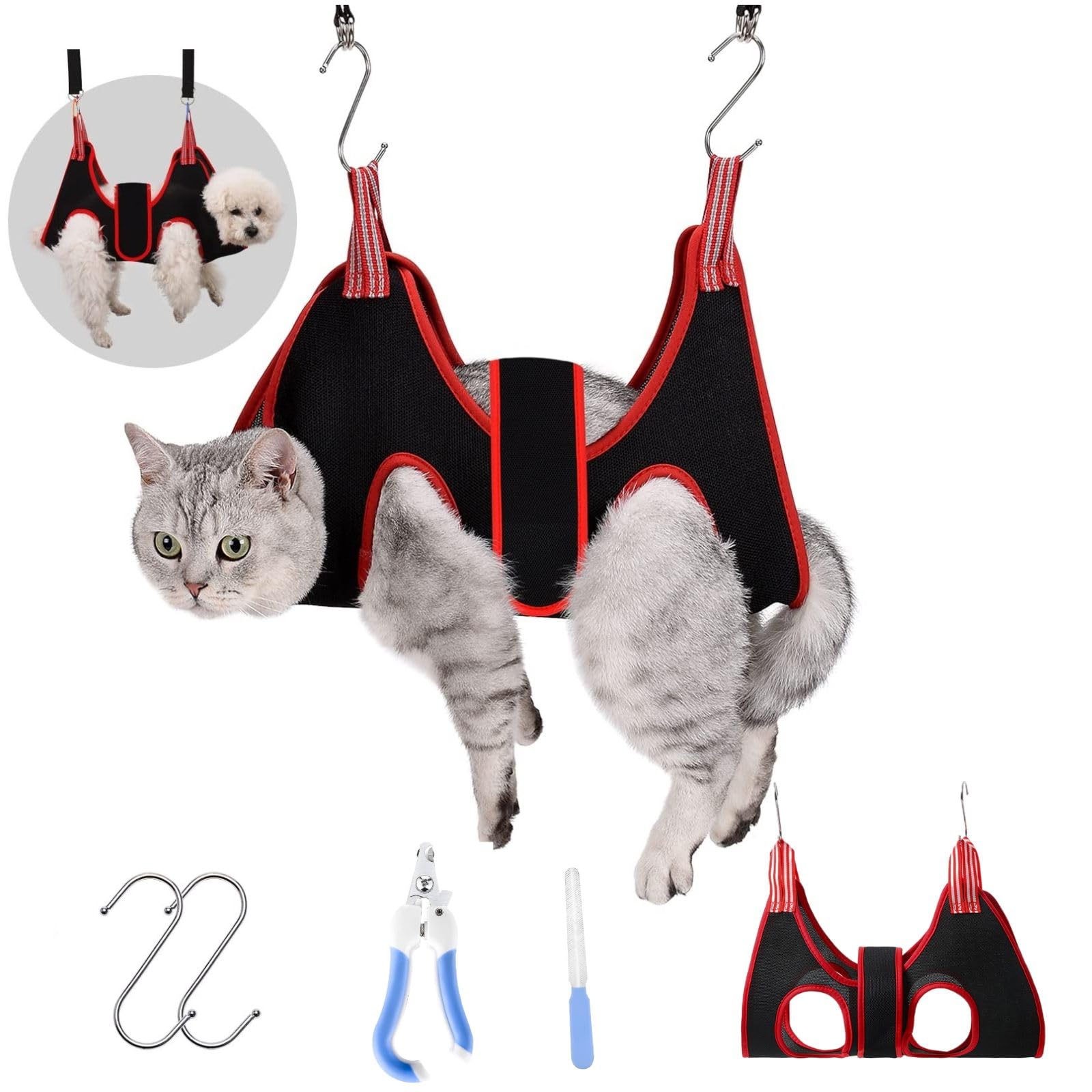 【送料無料】[Senteria] 犬 猫グルーミングハンモック ヘルパー マジックシール付き 子 犬 猫 ハンモッ..