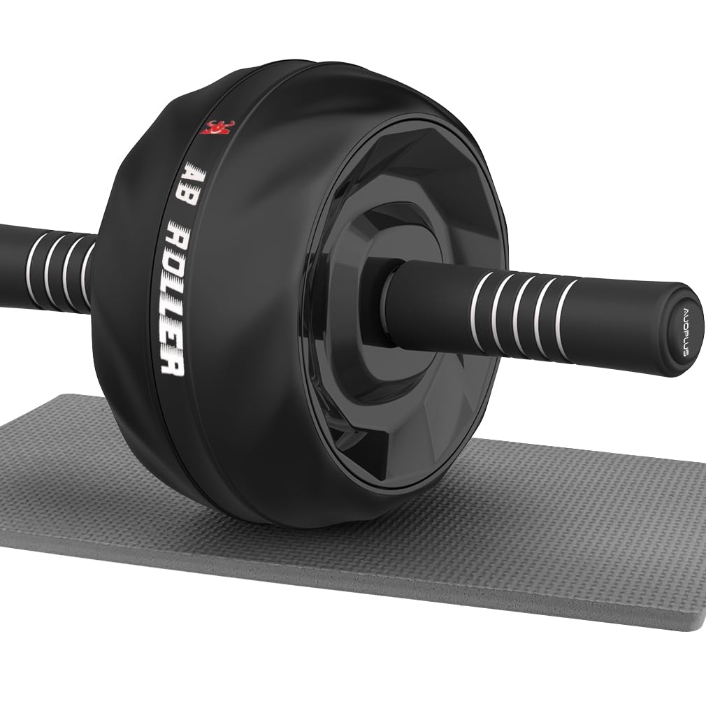 【送料無料】AUOPLUS 腹筋ローラー 膝マット付き アブホイール 腹筋 トレーニング器具 筋トレグッズ エ..