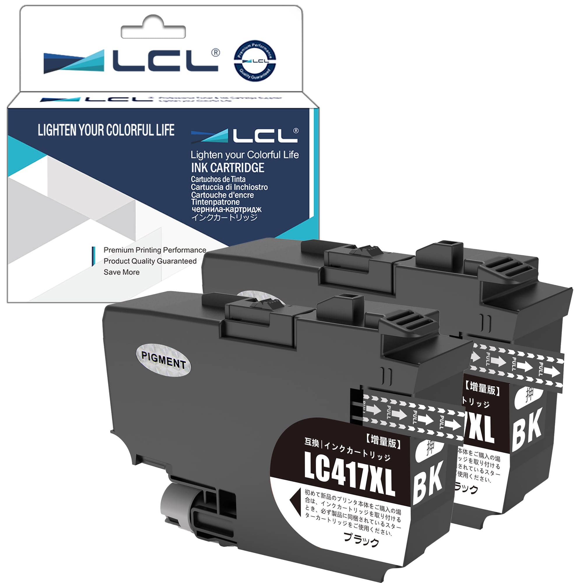 【送料無料】LCL Brother用 ブラザー用 LC417XL LC417XLBK 顔料 (2パック ブラック) 互換インクカートリッジ 対応機種：Brother MFC-J7600CDW MFC-J5800CDW MFC-J7500CDW HL-J7010CDW