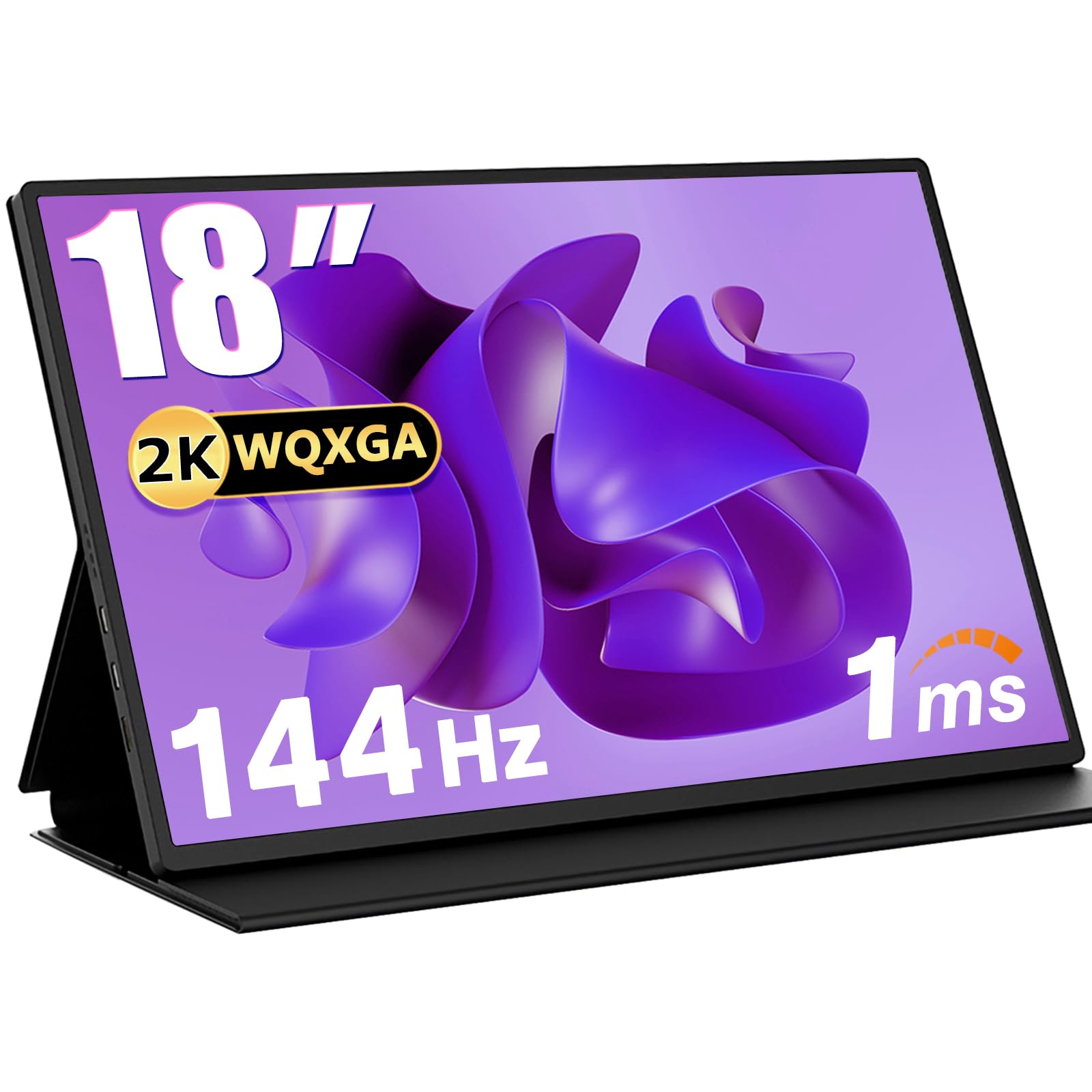 【送料無料】Acouto 2K モバイルモニター 18インチ 144Hz高速応答 1msゲーミングモニター HDRモード モバイルディスプレイ スイッチ用 USB Type-C/HDMI【2560x1600/非光沢/内蔵スピーカー/スタンド付/IPSパネル/VESA対応】