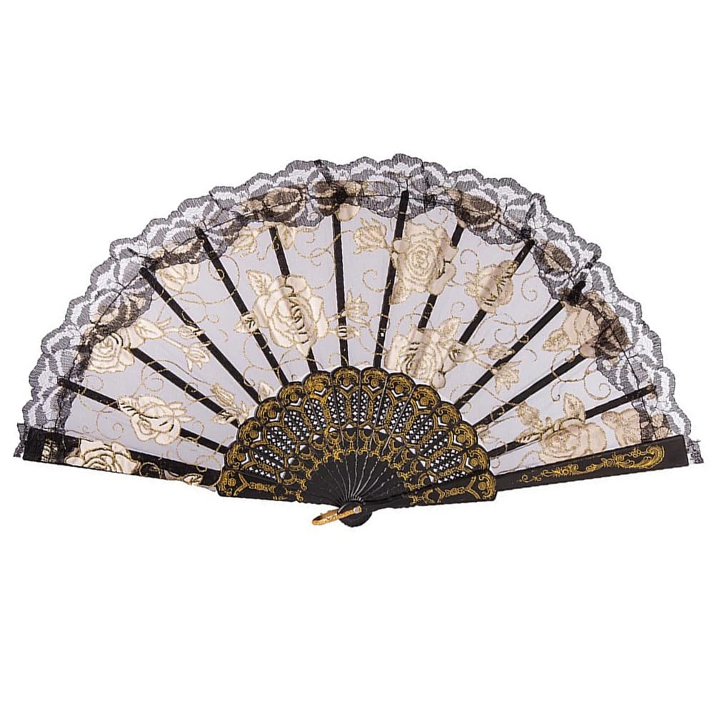 【送料無料】LOYELEY レース扇子 フラワーファン 薔薇 バラ柄 折りたたみ式 ダンス 踊り ス ...
