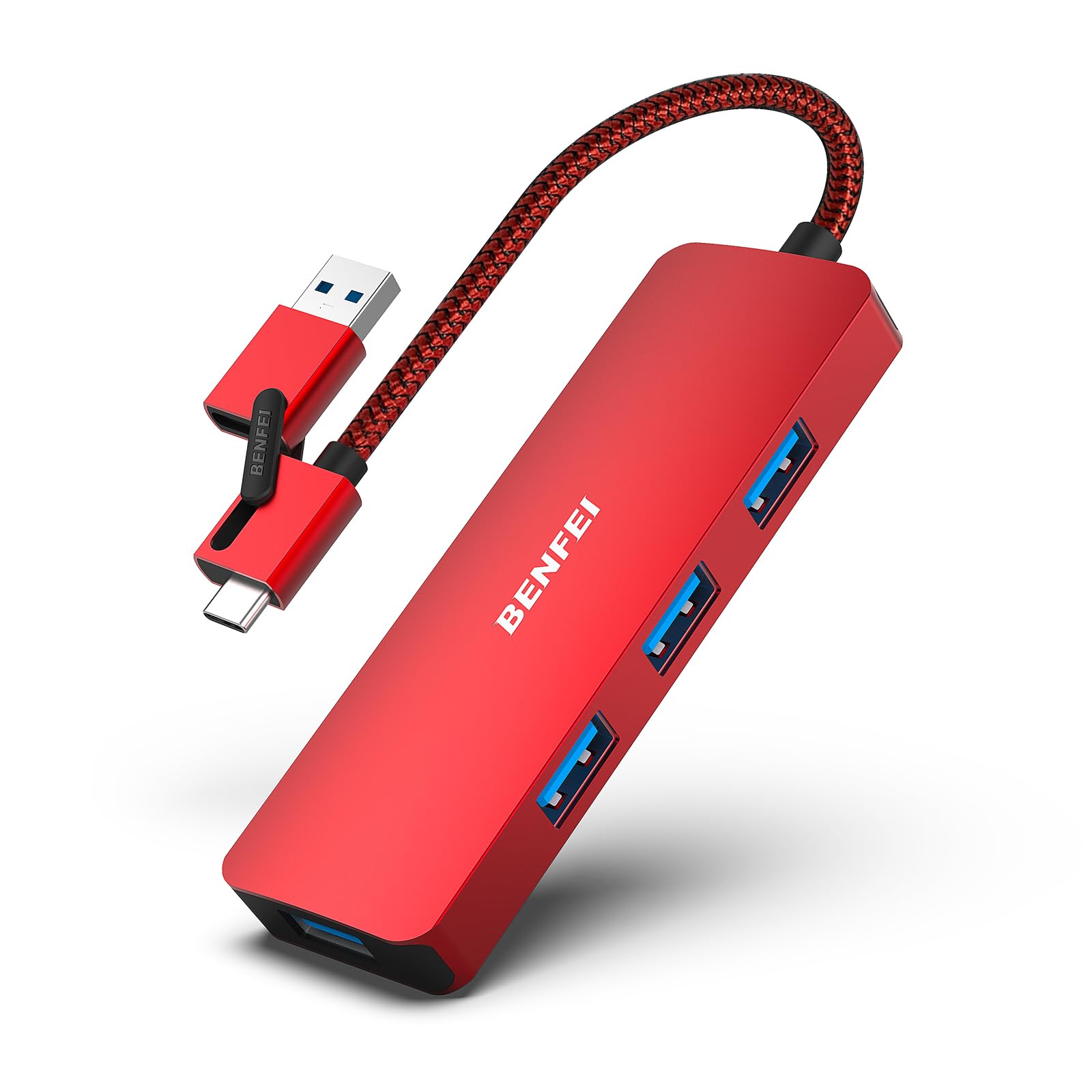 【送料無料】BENFEI USB 3.0 ハブ, 2-in-1 USB Type-A/Type-C接続対応, アルミニウム合金フレーム USB ..