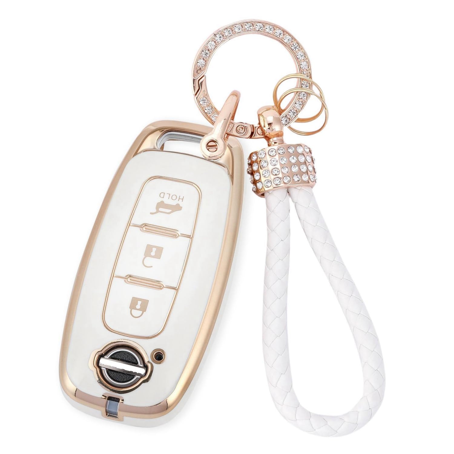 【送料無料】[ZANEKO] 新型 エクストレイルキーケース適合日産アリア キーカバーサクラスマートキーケース軽量(ホワイト)