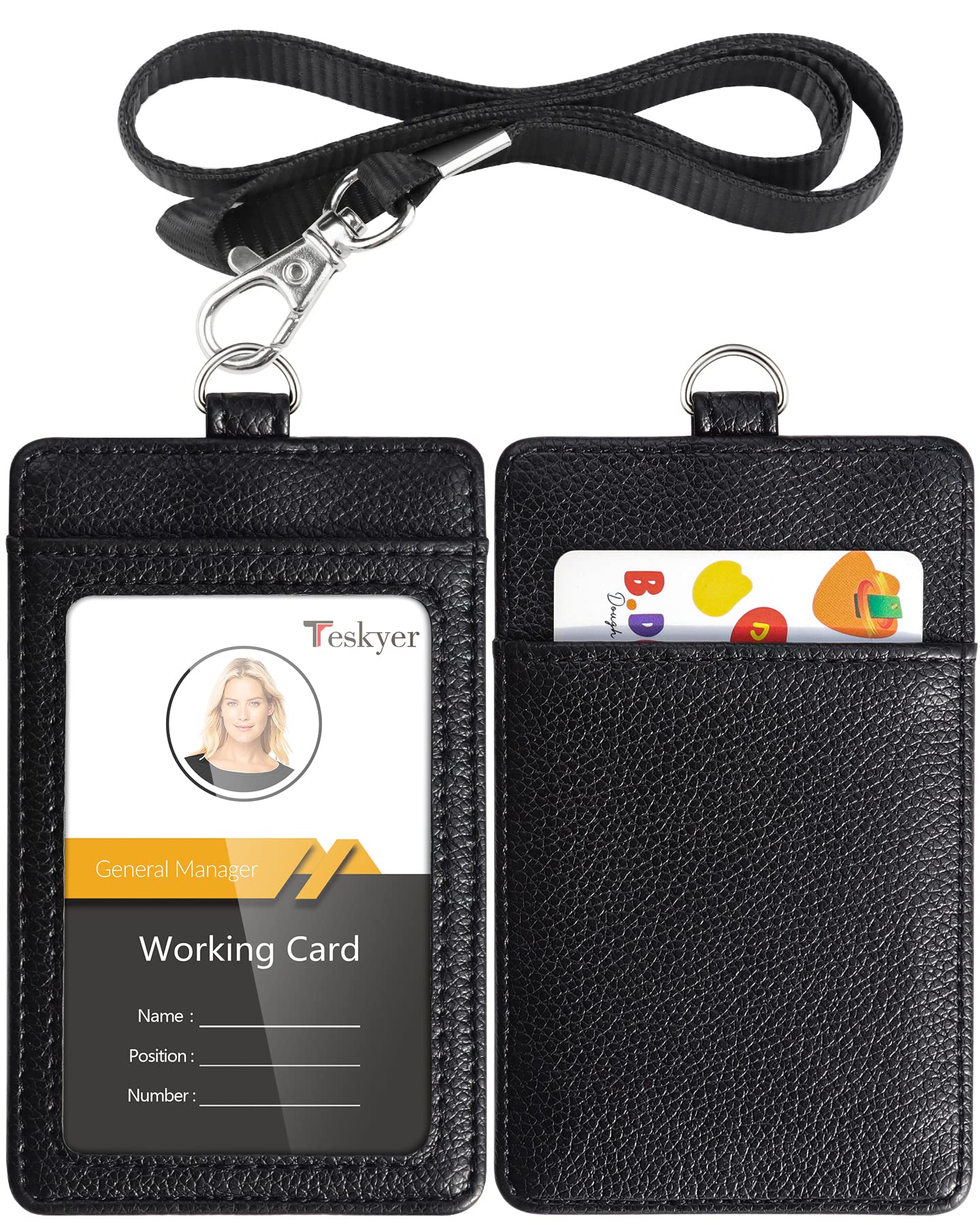 【送料無料】Teskyer IDカードホルダー ネームホルダー 名札ホルダー カードケース 縦型 社員証 ネック..