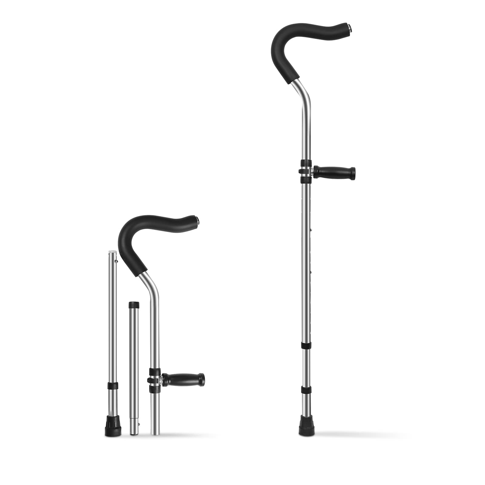 【送料無料】lefeke 松葉杖 F型 2本セット 折りたたみ 杖 クラッチ杖 衝撃吸収杖 スプリン ...