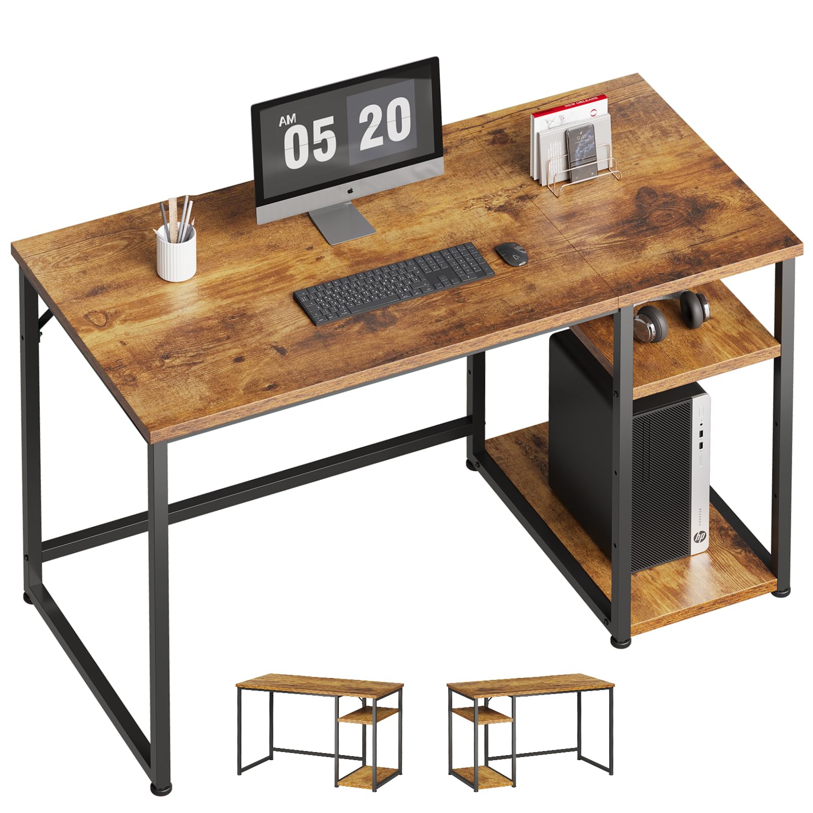 【送料無料】Maihail パソコンデスク 机 pcデスク 子 ゲーミングデスク ラック付き カウン ...