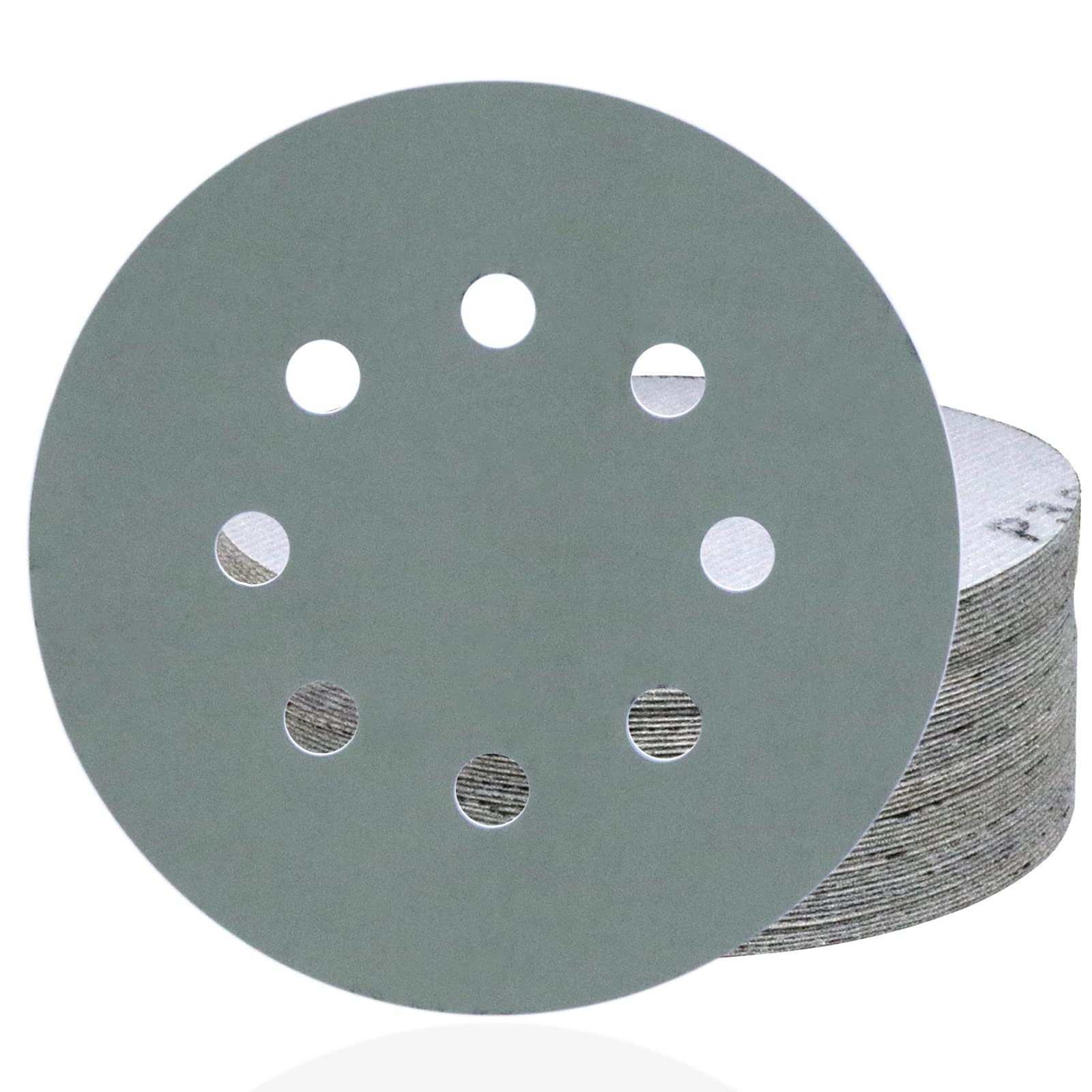 【送料無料】HWXINIE サンディングディスク 125mm #3000番 耐水サンドペーパー 8穴 丸型 マジック式 サンディングペーパー 鏡面磨き紙ヤスリ（50枚セット）ヘッドライトの研磨 木工DIY作業に