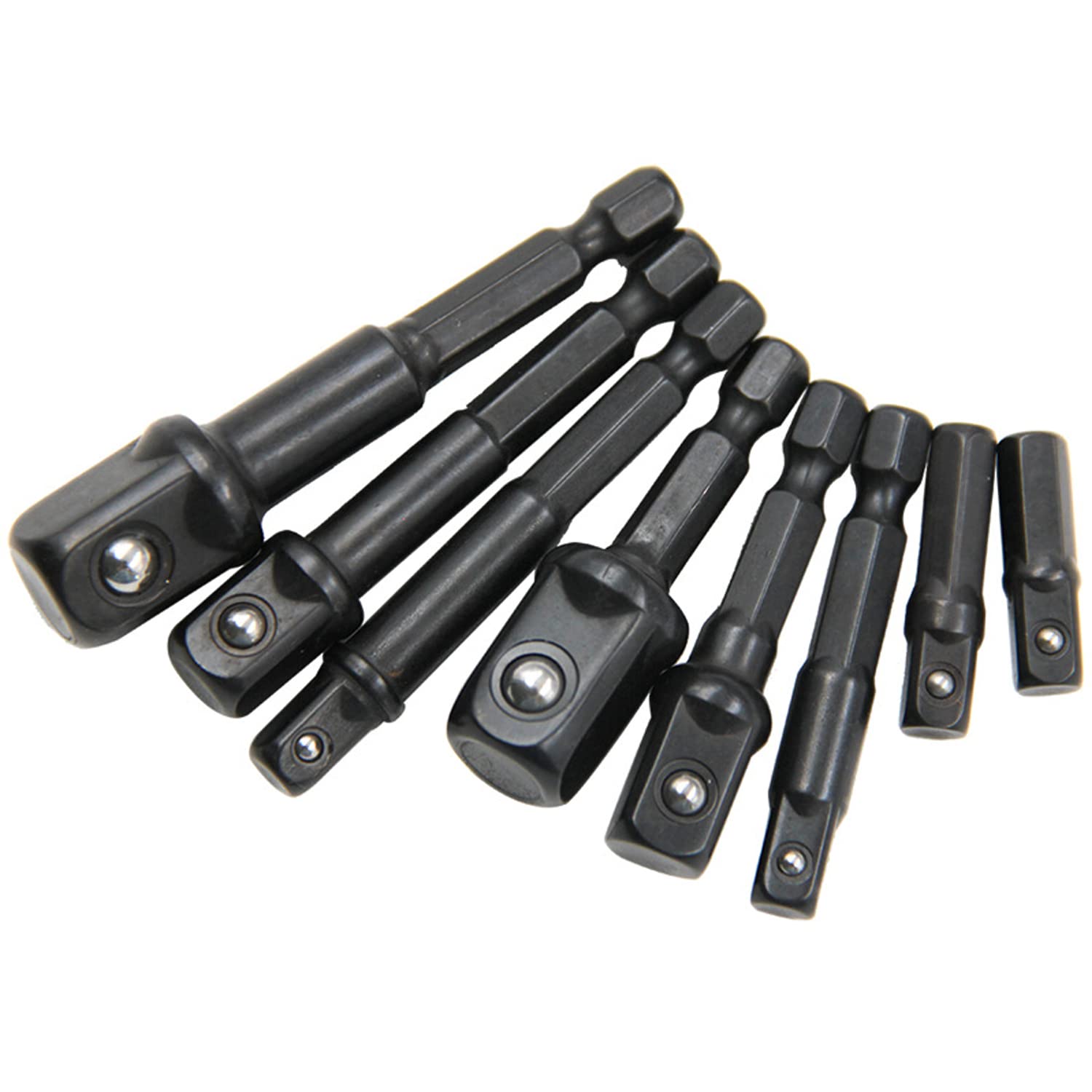 【送料無料】KIMLONTON ソケットアダプター8本組 クロムバナジウム鋼製 6.35mm六角軸 インパクト用変換ソケット 差込角 6.35mm(1/4インチ) 9.5mm(3/8インチ) 12.7mm(1/2インチ) 電動ドリル用ソケットアダプタ