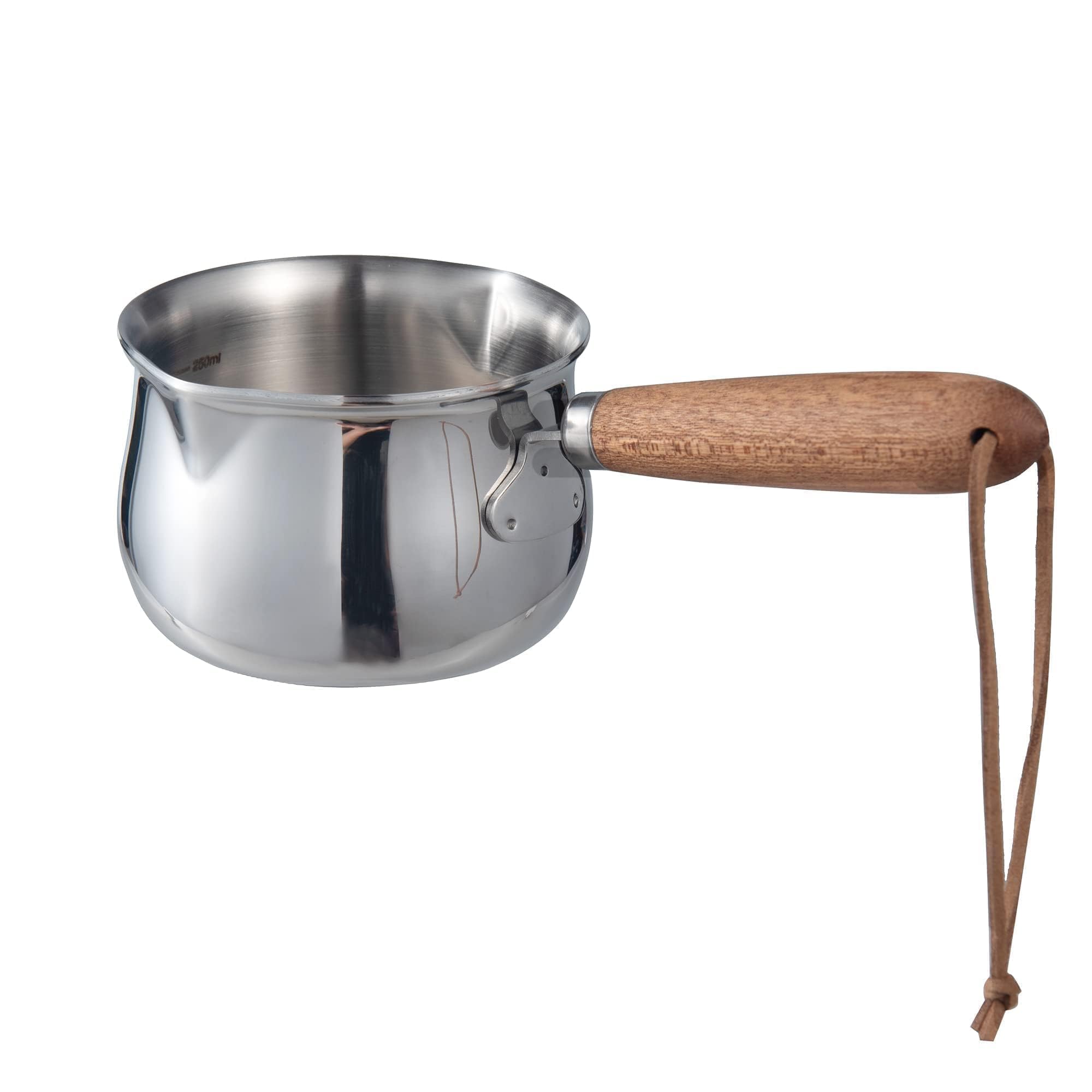 【送料無料】IMEEA ミルクパン 片手鍋 18-10ステンレス IH対応 250ml 目盛付ミルクパン ソースパン ミ..