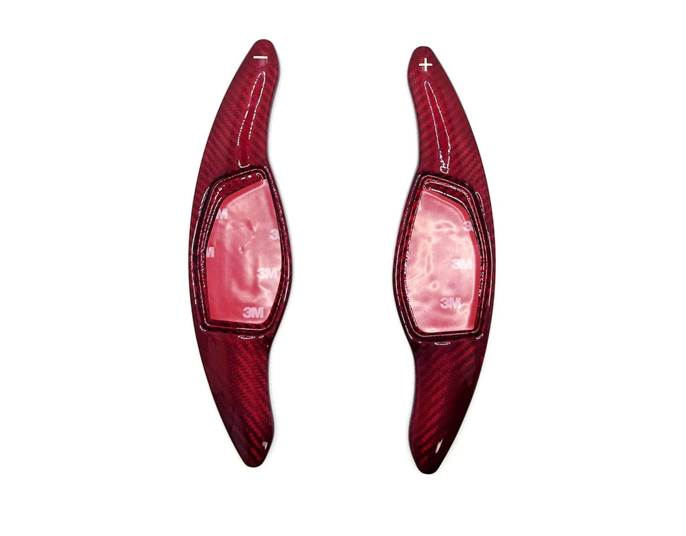 【送料無料】EVOGEAR 社外品 Audi 専用 アウディ パドルシフトカバー リアルカーボン (タイプC) R8 RS3 RS4 RS5 TTRS ステアリング パドル シフト エクステンション アクセサリー カスタム パーツ (赤カーボン)