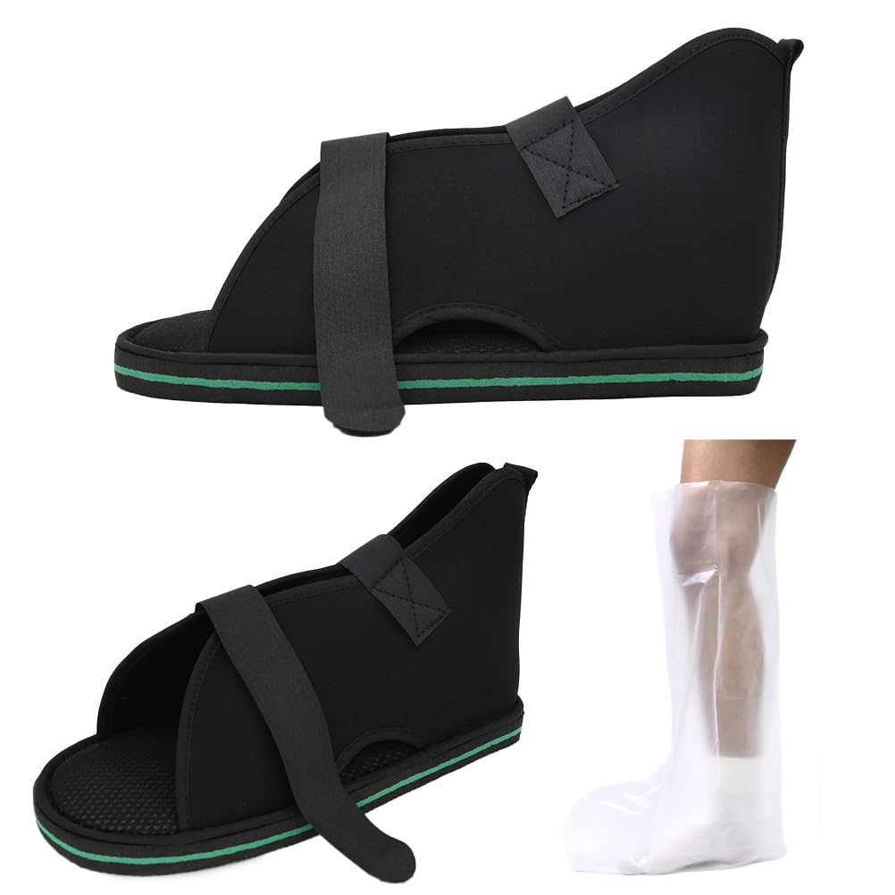 【送料無料】[AOIREMON] ギプスサンダル ギプスシューズ 術後シューズ ケガ用 介護シューズ リハビリ 骨折 捻挫 足関節装具 歩行補助 片足 左右兼用 調整可能 松葉杖 22.5cm