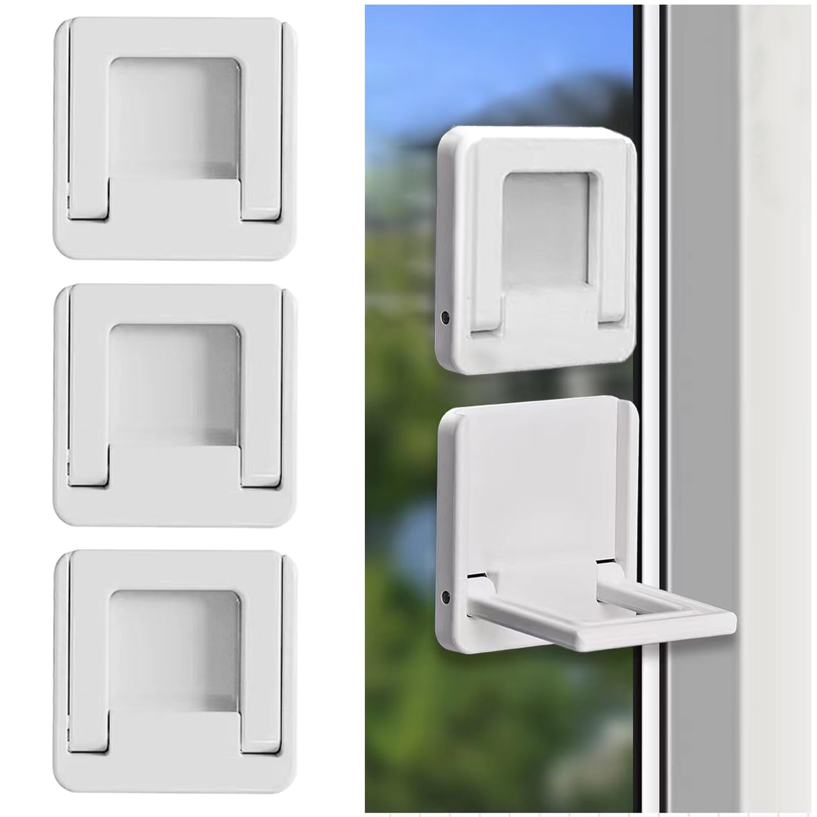 【送料無料】ZiSyouMa 3個セット 窓ロック 窓ストッパー 指挟み防止、跡を残さず引き剥がせる ...