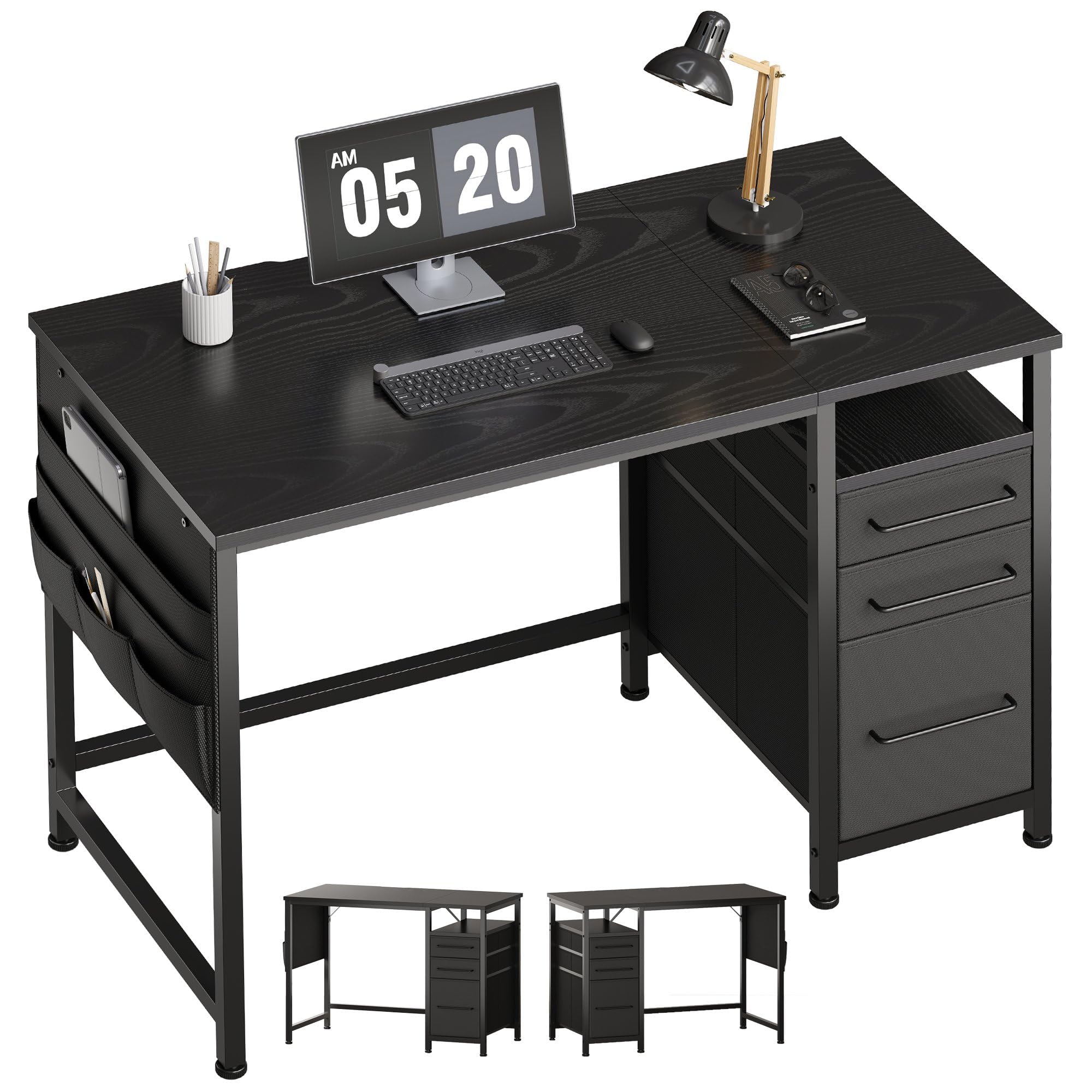【送料無料】Maihail パソコンデスク引き出し付き 学習机 pcデスク幅100cm×奥行45cm ...