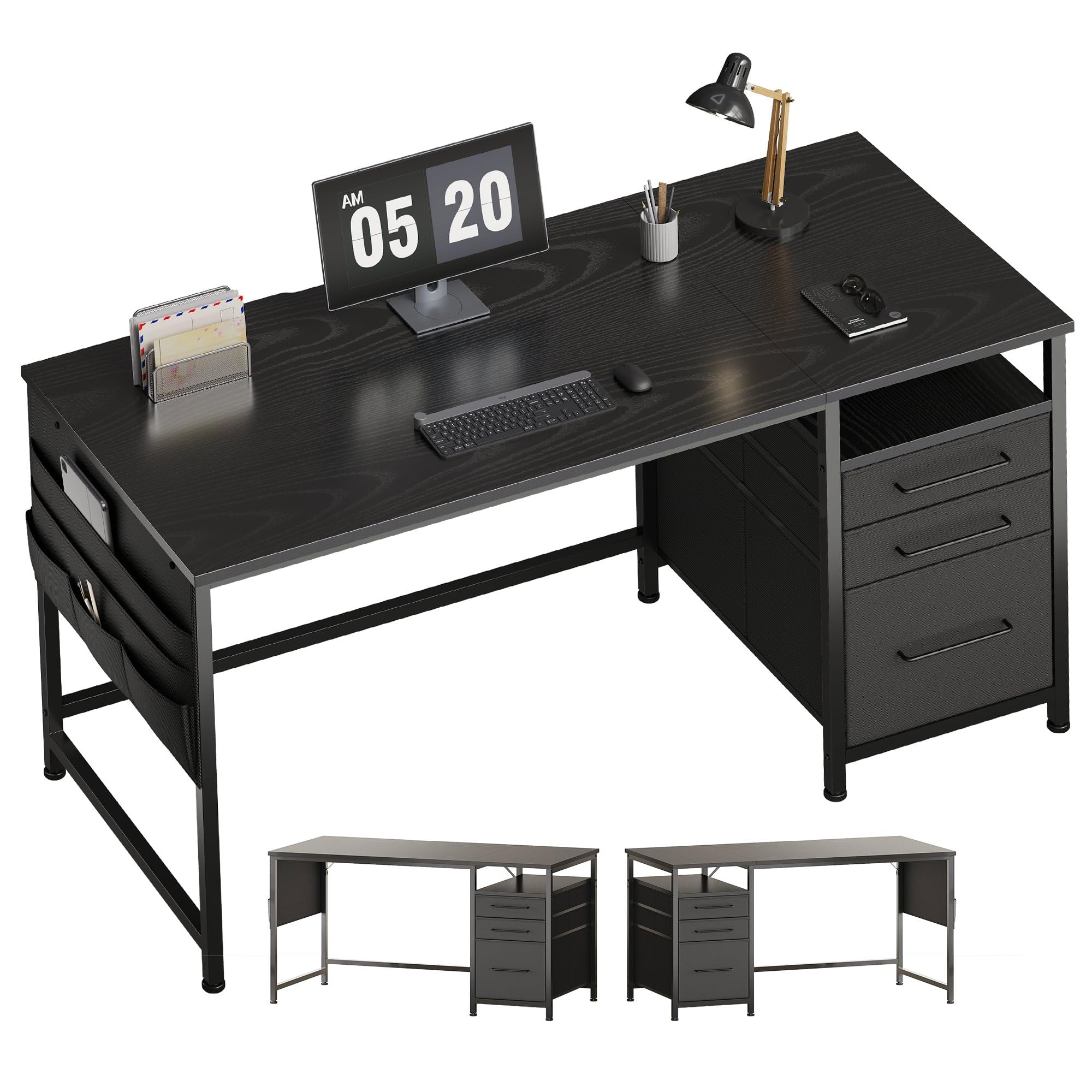 【送料無料】Maihail 机 pcデスク パソコンデスク つくえ ラック付きデスク 幅140cm× ...