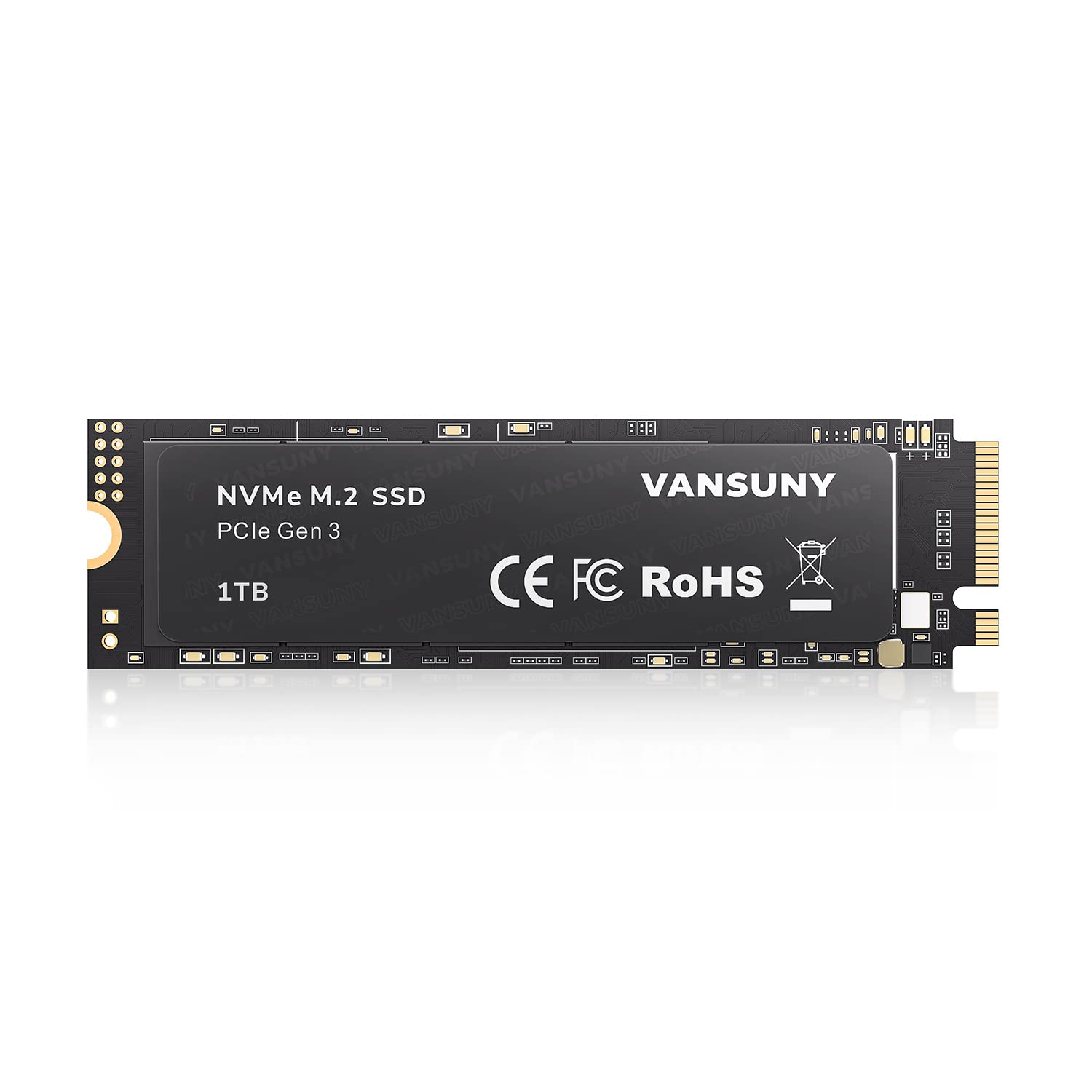 【送料無料】Vansuny 内蔵SSD 1TB PCle 3.0×4 最大3500MB/秒 NVMe M.2 SSD 3D NAND NVMe M.2 2280 内蔵ソリッド ステート ドライブ PCIe SSD より高速な PC とラップトップ用