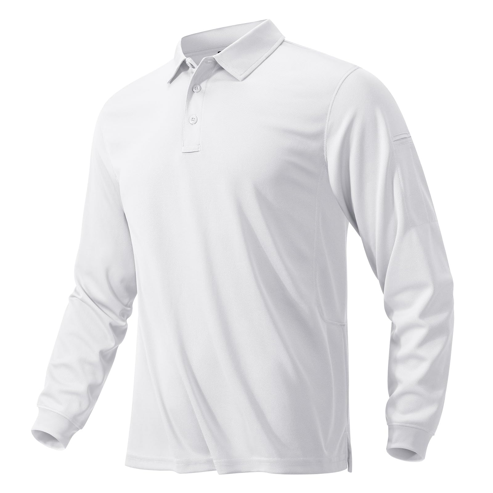 【送料無料】[KEFITEVD] ポロシャツ メンズ 長袖 白 ゴルフ ポロシャツ 大きいサイズ 無地 トップス おしゃれ カジュアル 仕事着 作業着 春秋 ホワイト 2XL