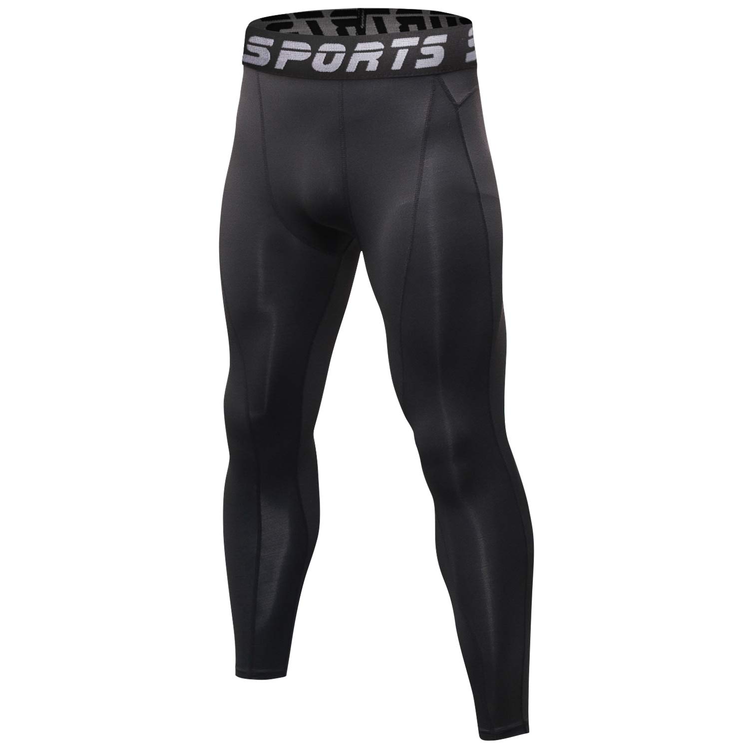 【送料無料】sillictor スポーツタイツ メンズ パワーストレッチ ロング アンダーウェア コンプレッション タイツ [UVカット + 吸汗速乾] yc1060ブラック/ブラック 2XL