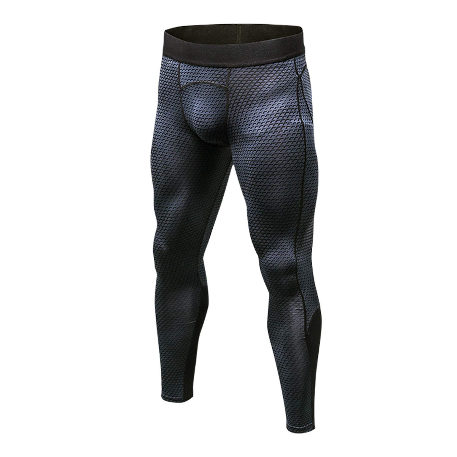 【送料無料】sillictor スポーツタイツ メンズ パワーストレッチ ロング アンダーウェア コンプレッション タイツ [UVカット + 吸汗速乾] yc4010グレー M