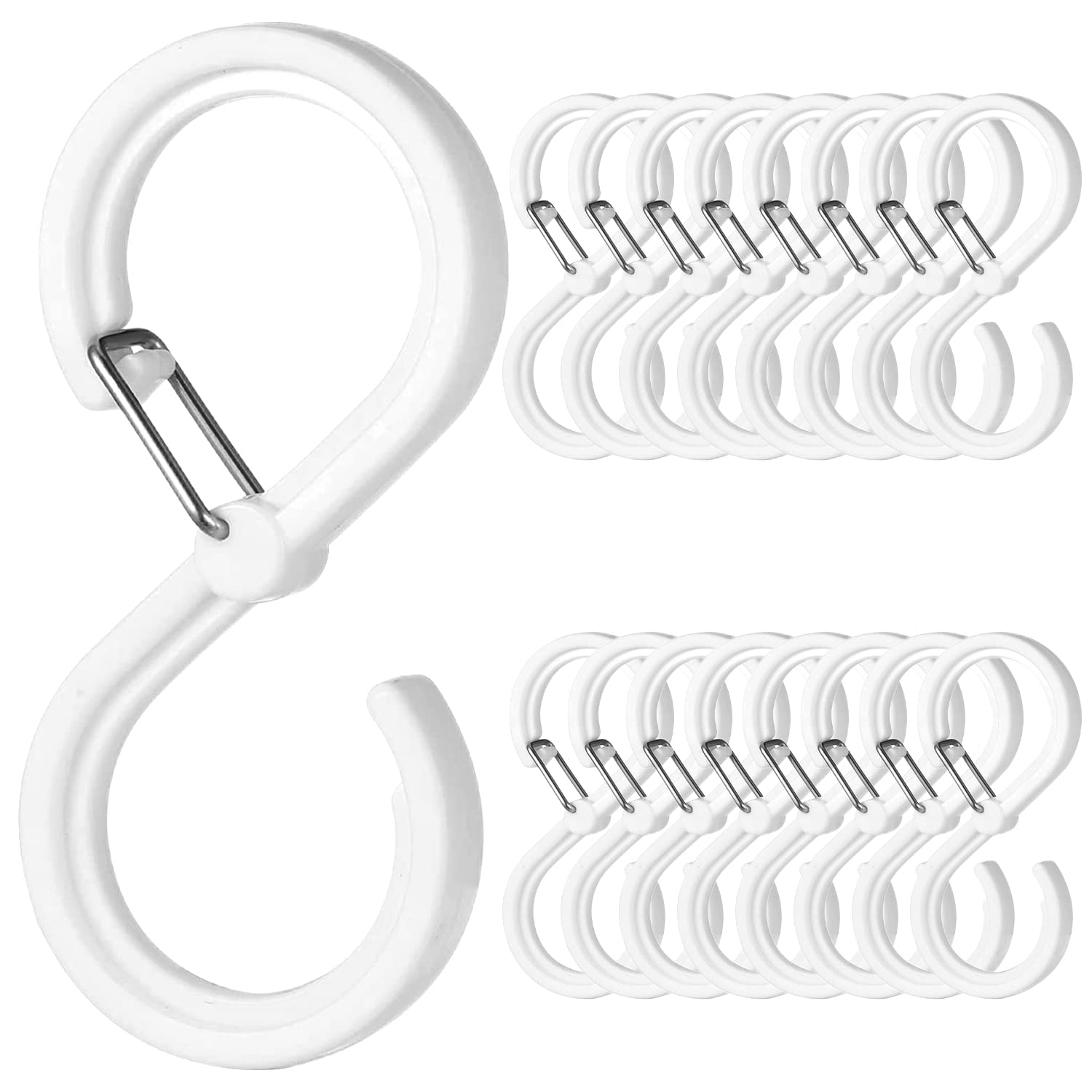 【送料無料】TAOTOO S字フック 落ちない はずれにくい 小さい ホワイト 16個セット プラスチックフック..