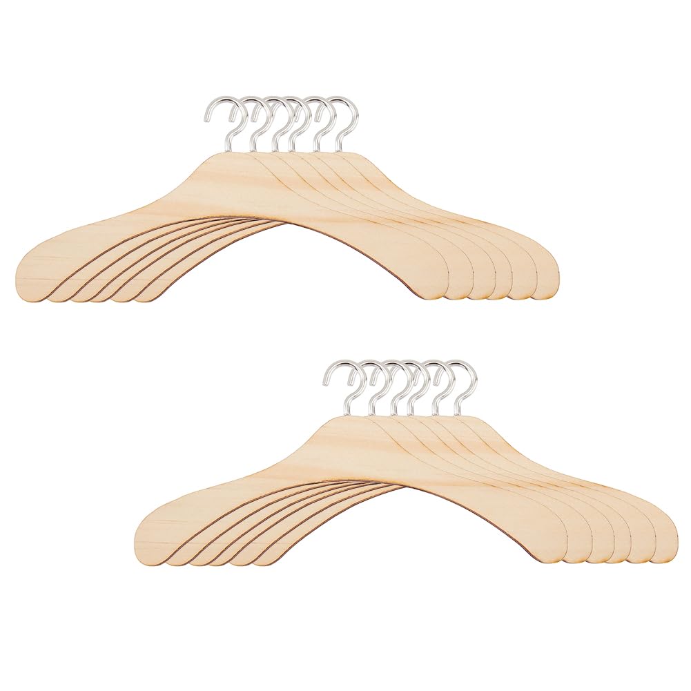 【送料無料】SUPERFINDINGS 12個入り 15cm幅 ナバホホワイトドール服ハンガー 天然木製ドールドレスハンガー ミニペットコートハンガー ドールハ...
