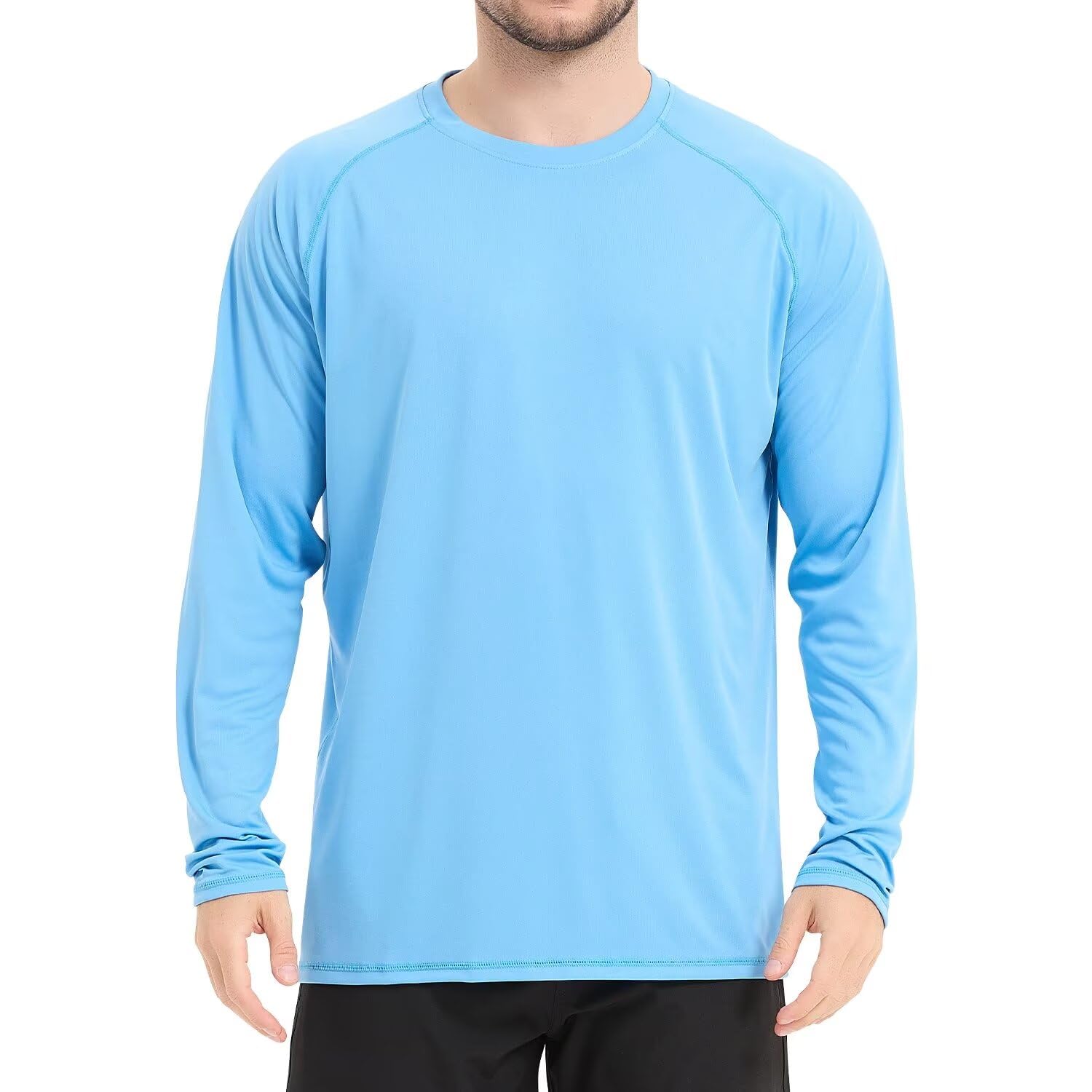 【送料無料】[Sillictor] ラッシュガード 長袖 メンズ ゆったり 冷感 ラッシュシャツ オーバーウェア 水着 大きいサイズ スポーツシャツ スイム tシャツ 夏 【通気速乾＆UVカット】 yc3020bl-L