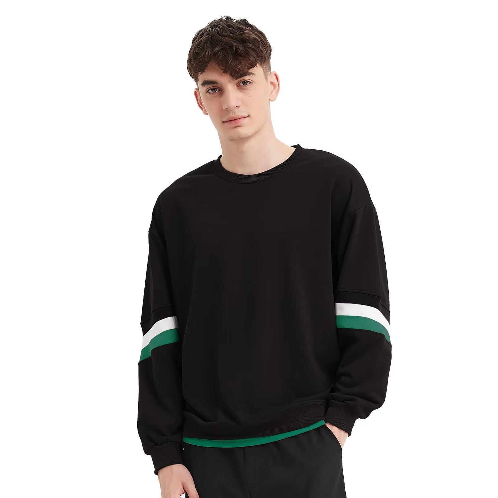 【送料無料】[Sillictor] トレーナー メンズ スウェットシャツ クルーネック ゆったり 長 ...