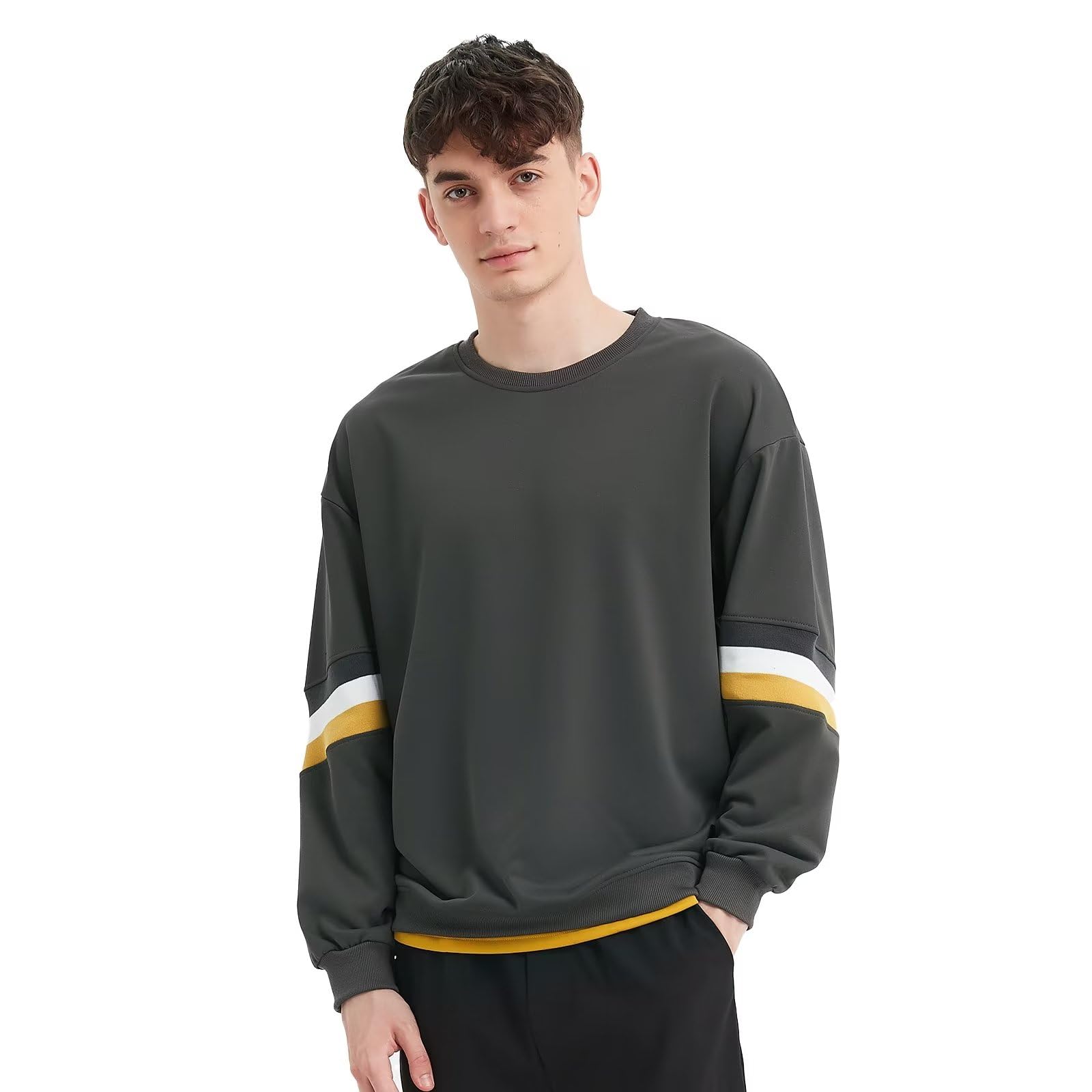 【送料無料】[Sillictor] トレーナー メンズ スウェットシャツ クルーネック ゆったり 長 ...