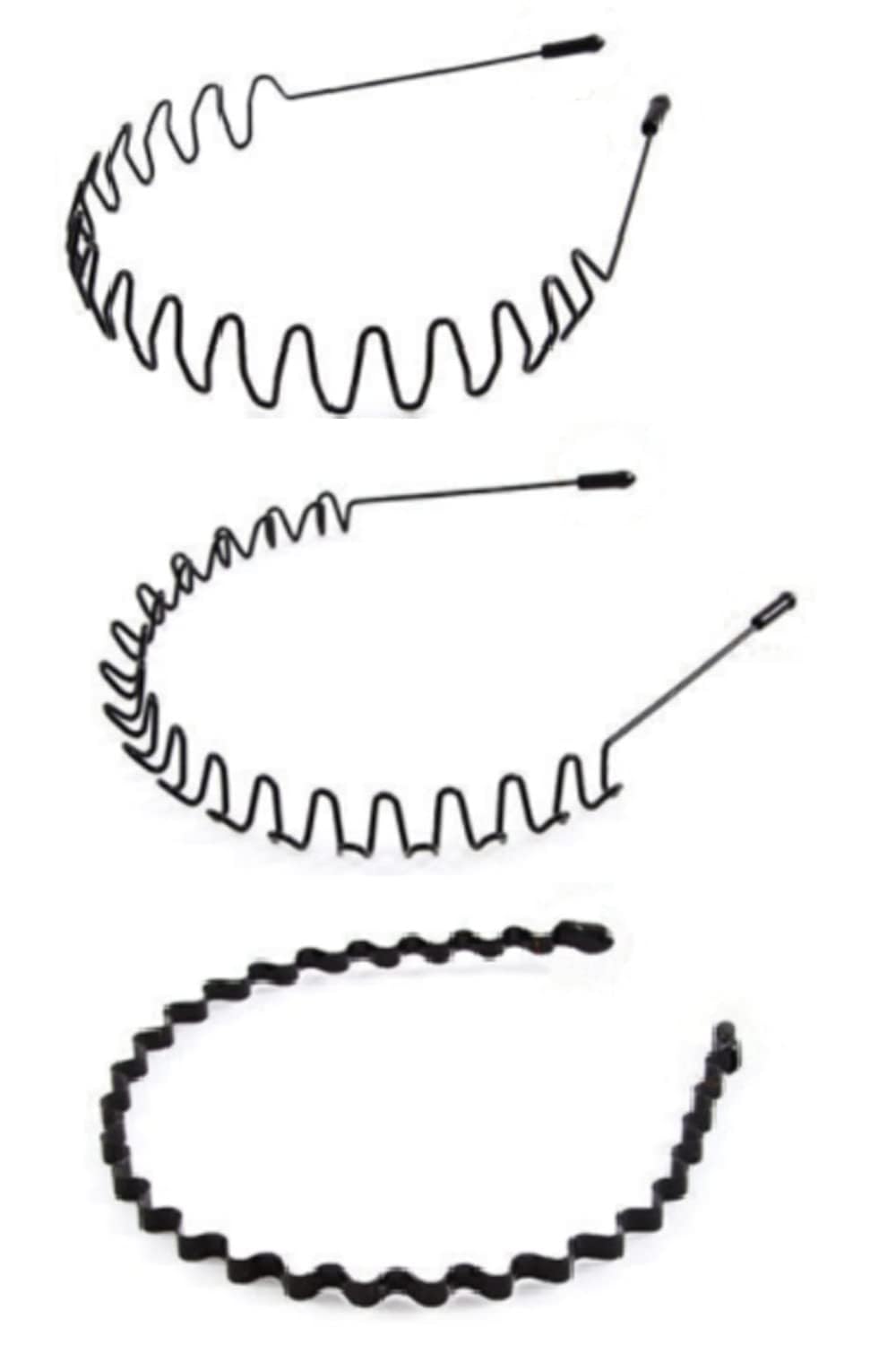 【送料無料】YINKE カチューシャ メンズ 3本セット 黒色 スプリング ヘアバンド波型 前髪 髪飾り 滑り止め 痛くない スポーツ メイク 洗顔用 おしゃれ シンプル 男女兼用