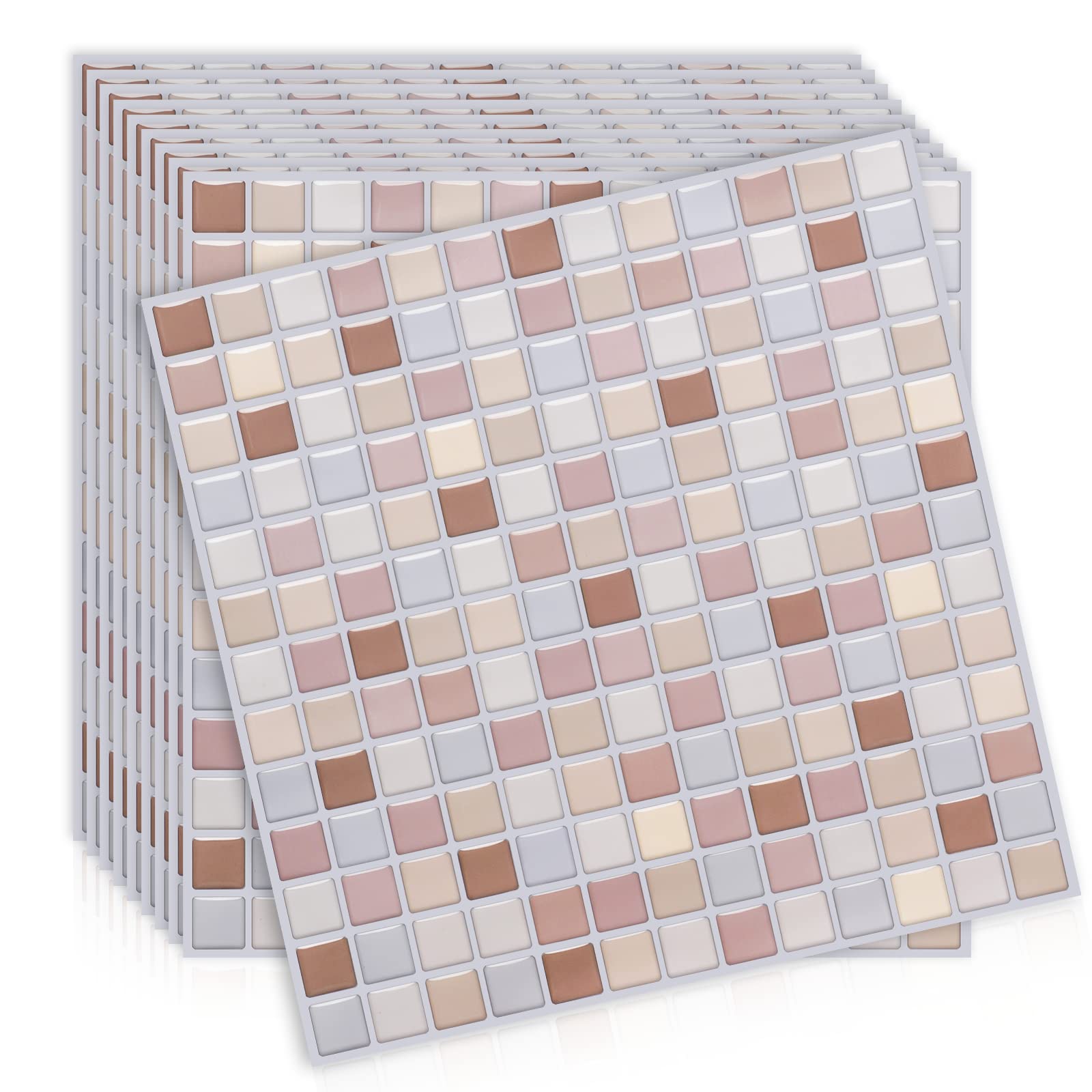 【送料無料】MORCART「優しいミルクティー色」タイルシール 防水 耐熱 キッチン 洗面所 トイレ DIY 家..